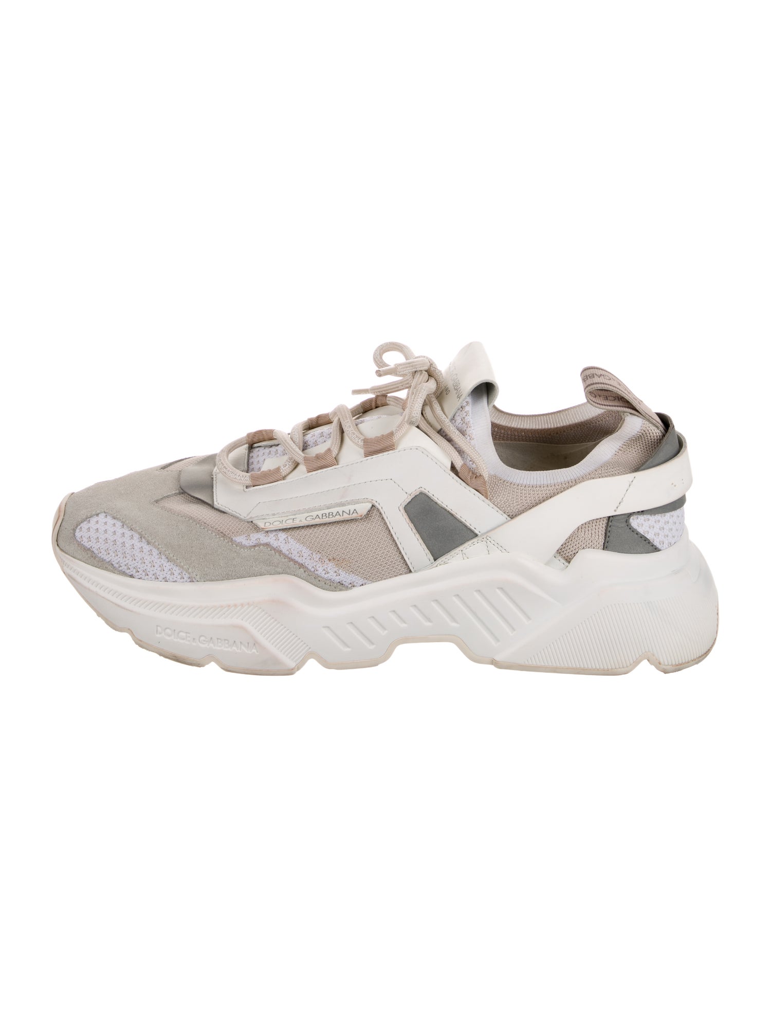 Dolce & Gabbana Suede Colorblock Pattern Athletic Sneakers