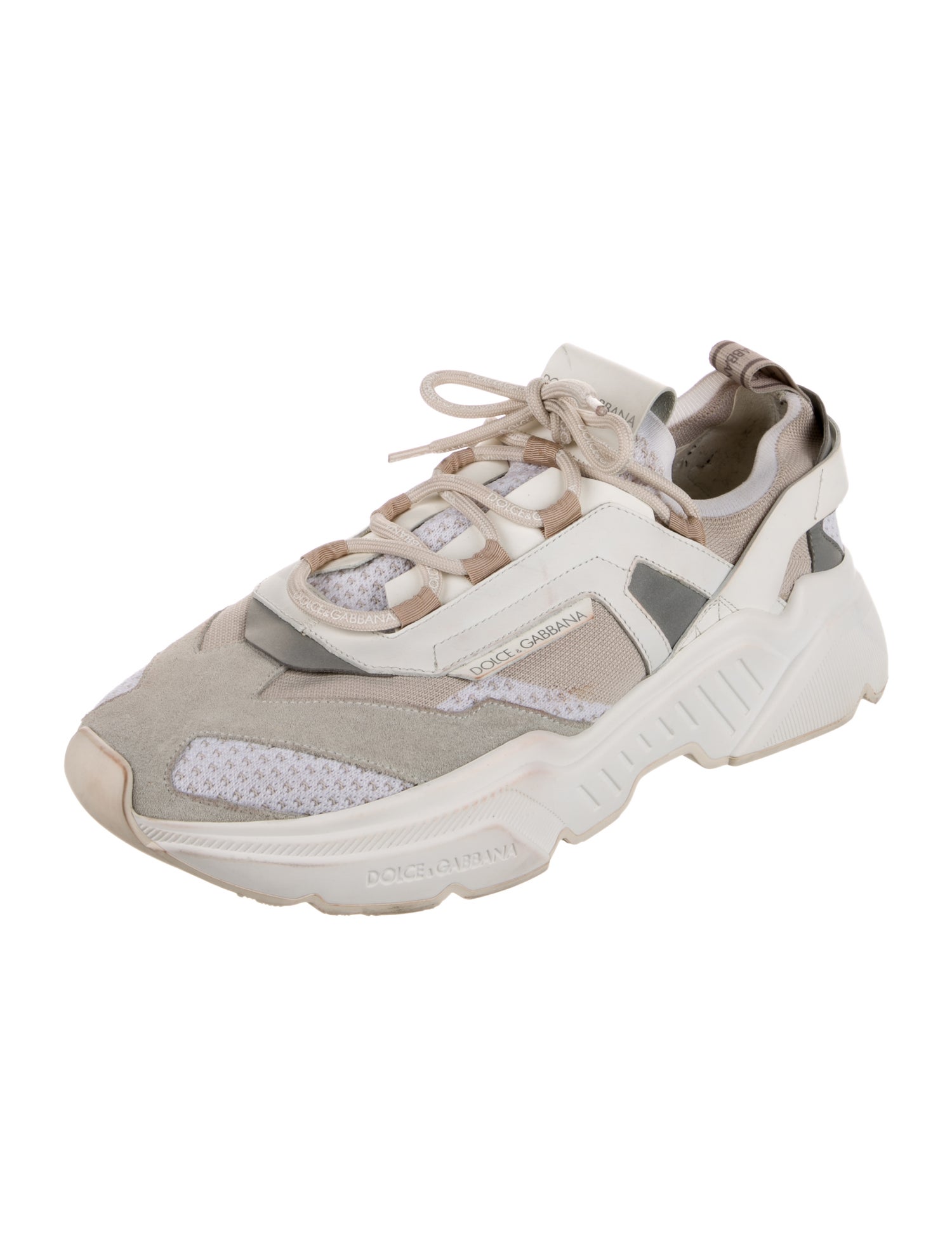 Dolce & Gabbana Suede Colorblock Pattern Athletic Sneakers