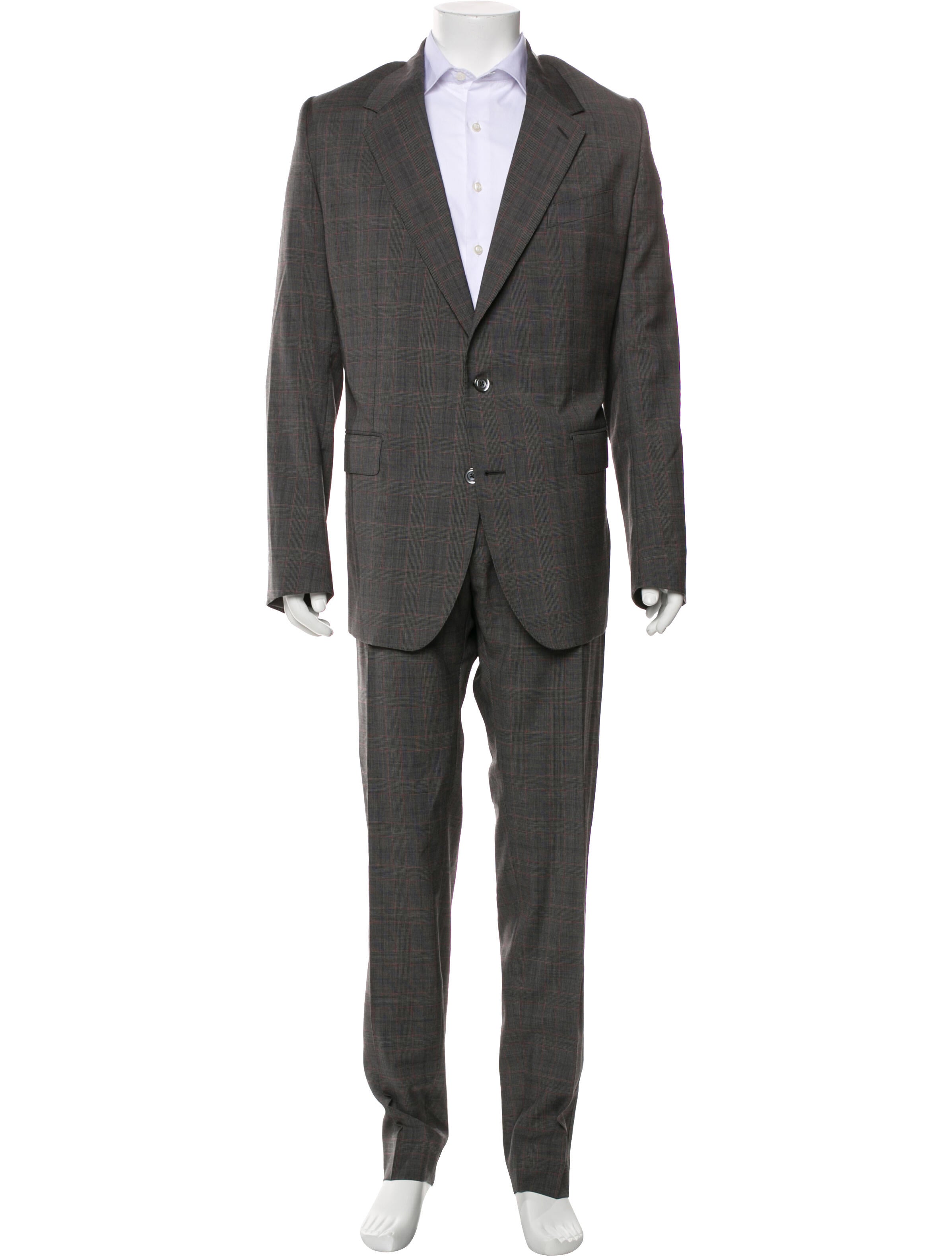 Dolce & Gabbana Virgin Wool Plaid Print Two-Piece Suit