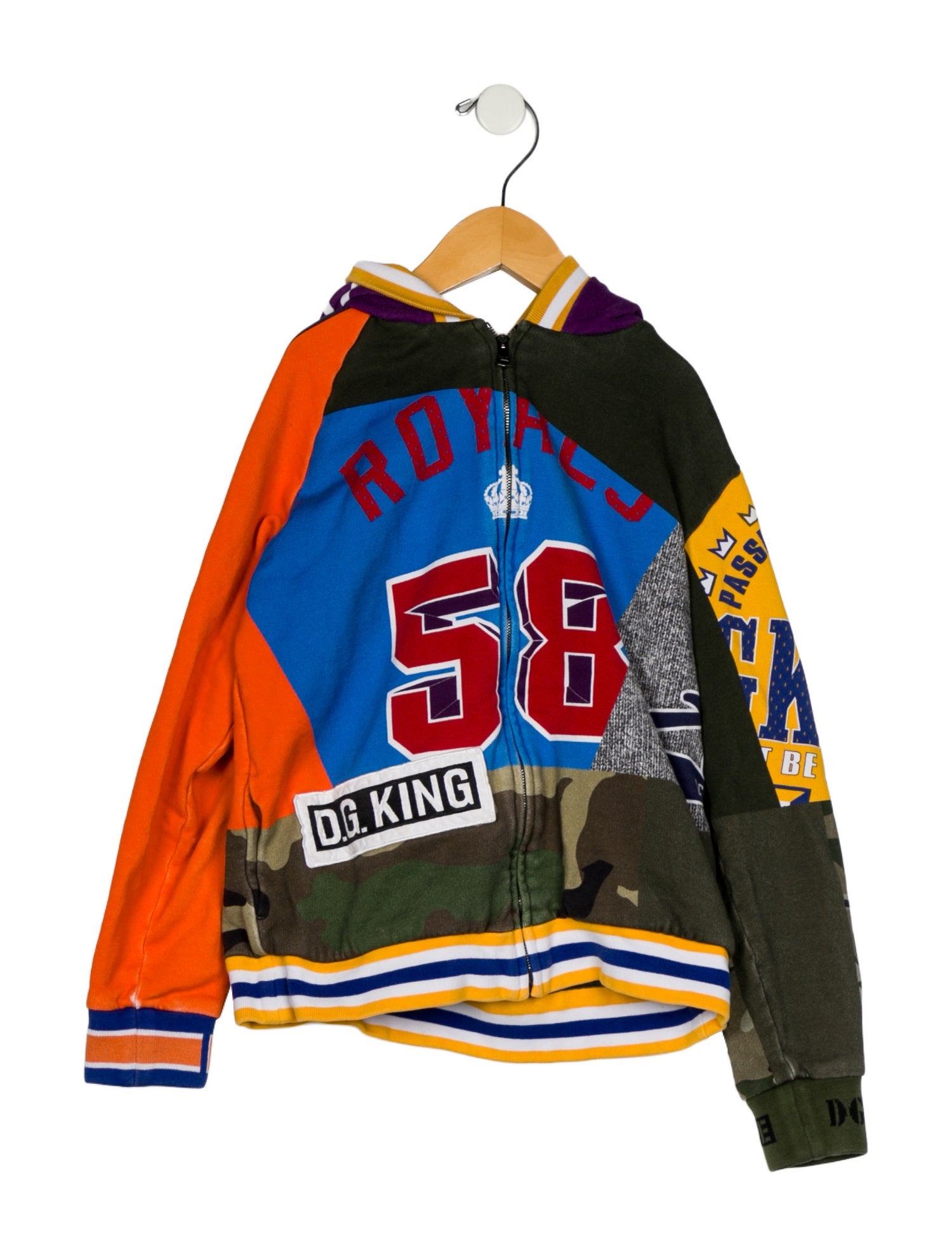 Dolce & Gabbana Long Sleeve Graphic Zip Up Jacket