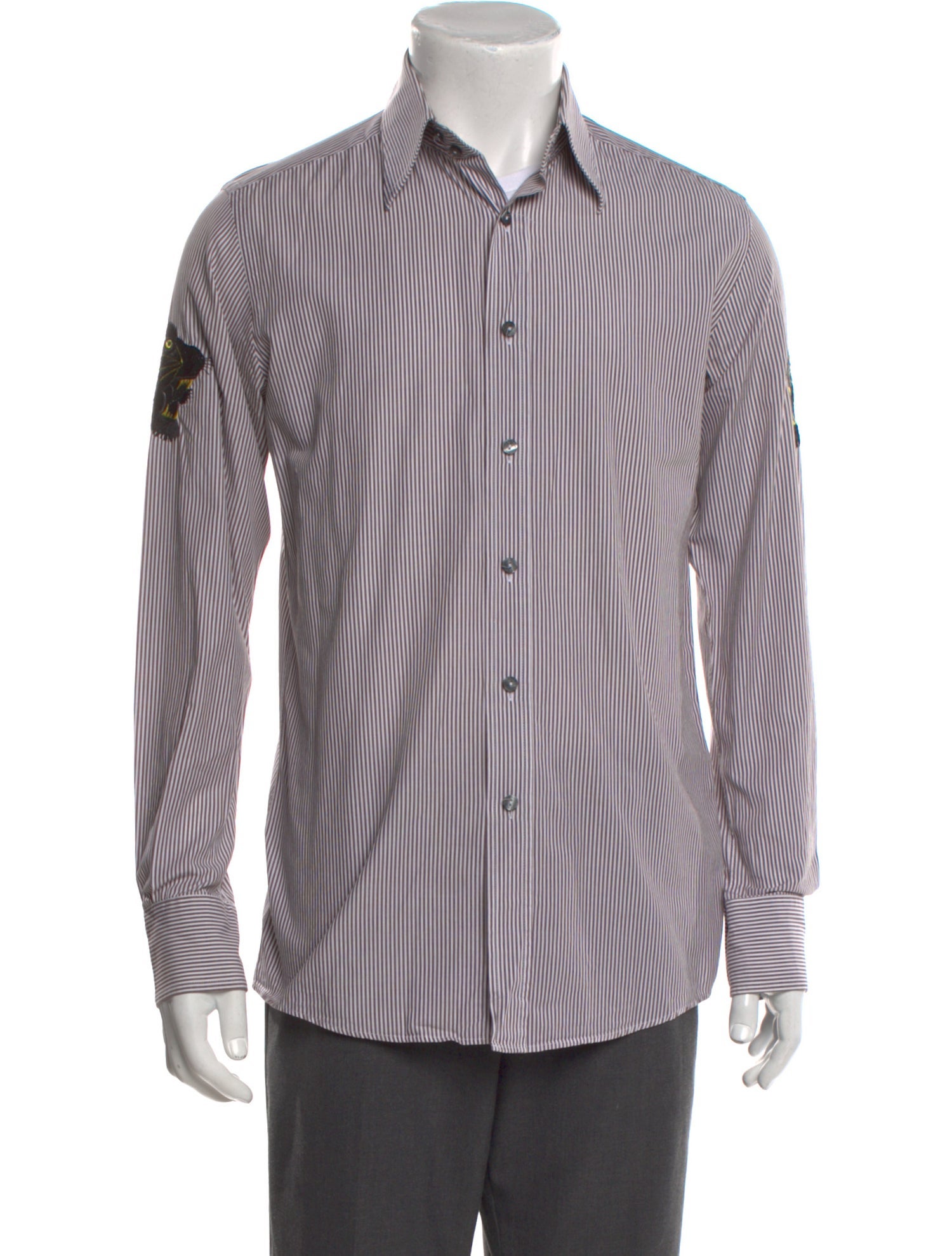 Dolce & Gabbana Striped Long Sleeve Denim Shirt