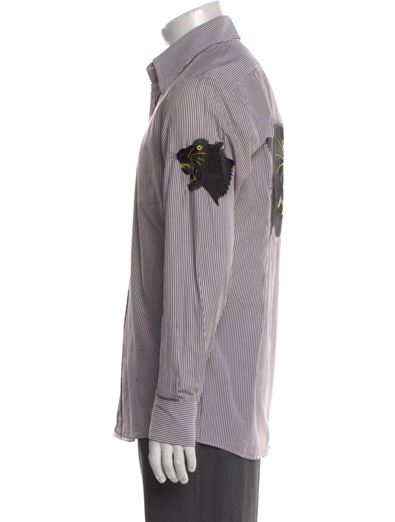 Dolce & Gabbana Striped Long Sleeve Denim Shirt