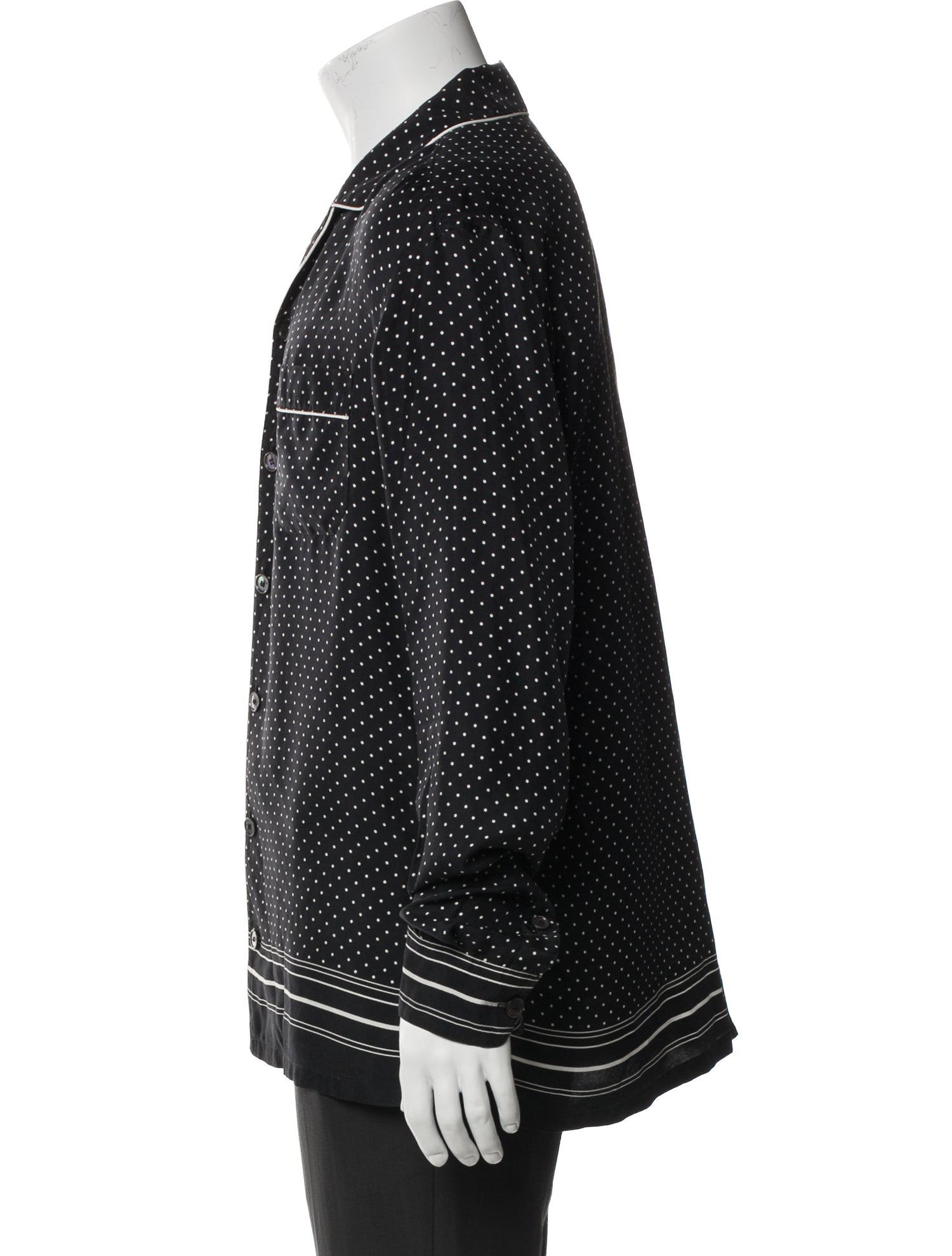 Dolce & Gabbana Silk Polka Dot Print Dress Shirt