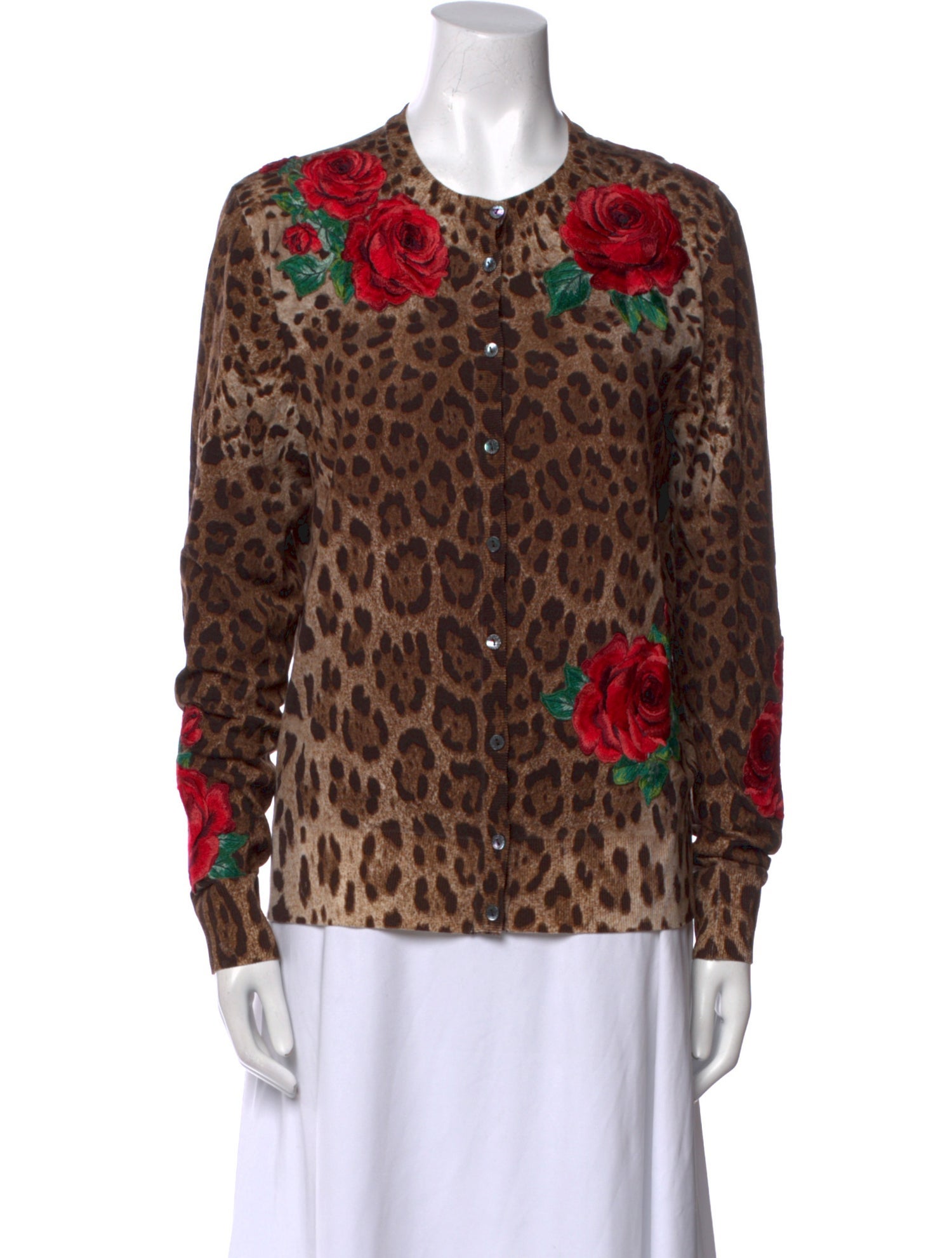 Dolce & Gabbana Virgin Wool Animal Print Sweater