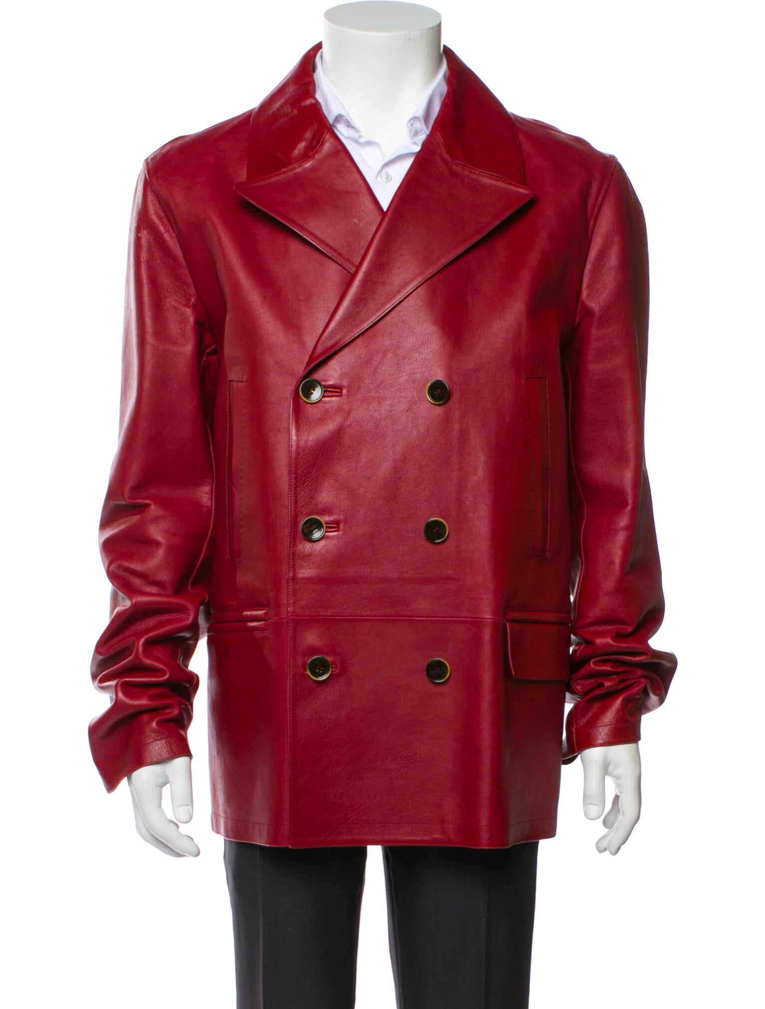Dolce & Gabbana Calf Leather Peacoat