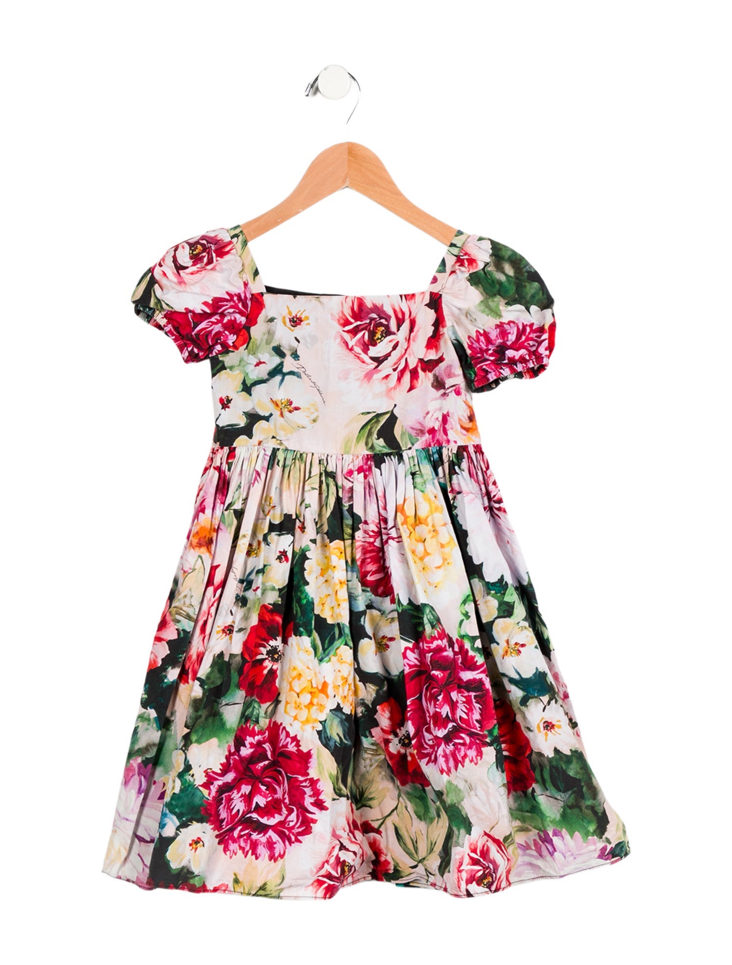 Dolce & Gabbana Short Sleeve Floral Print Dress