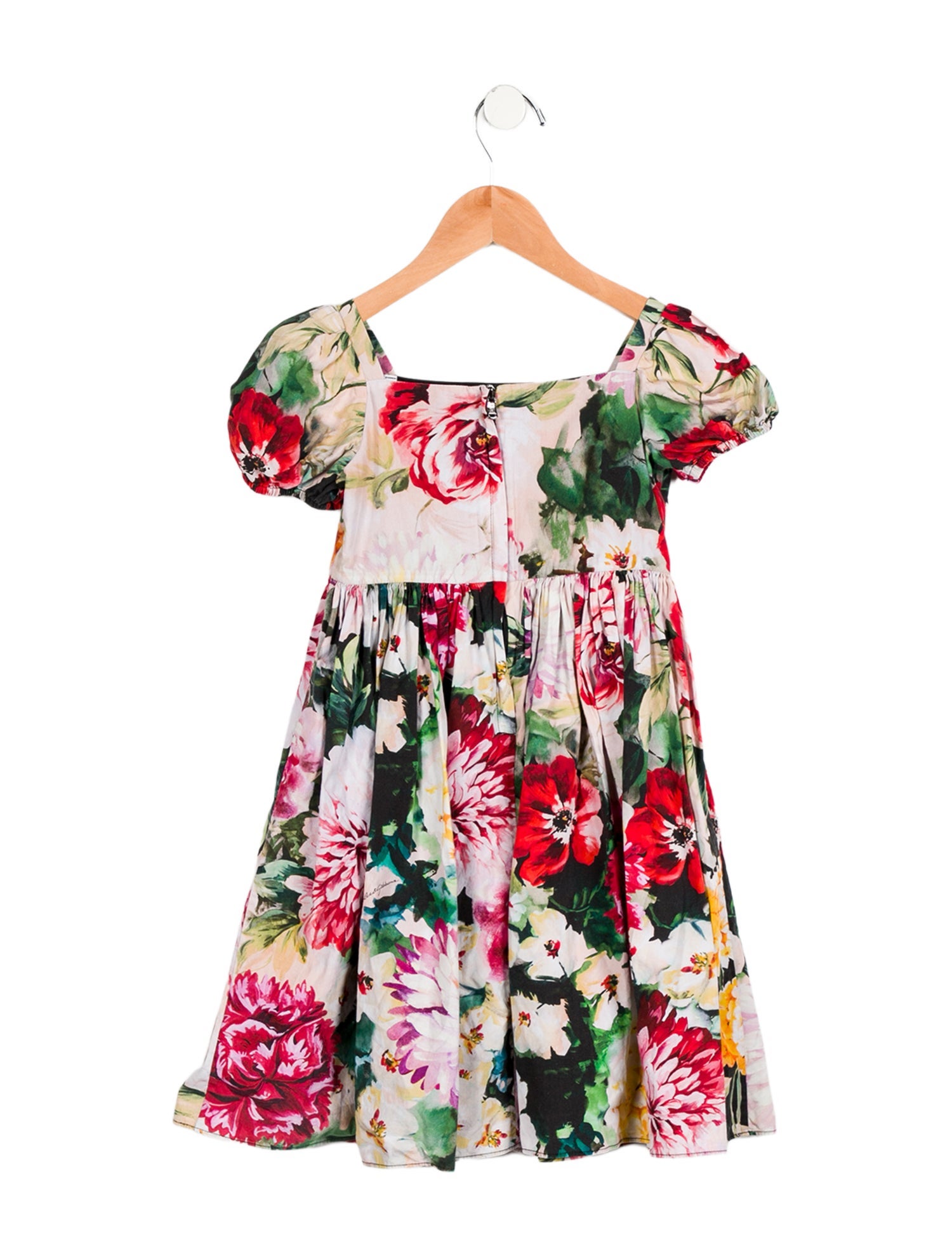 Dolce & Gabbana Short Sleeve Floral Print Dress
