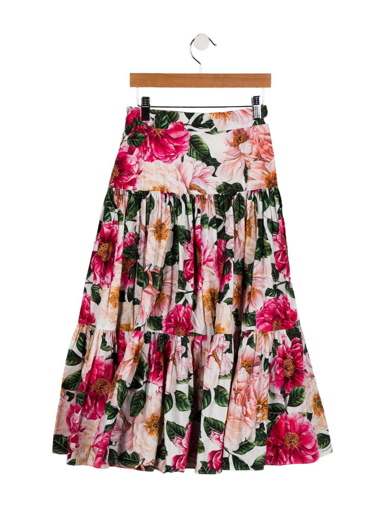Dolce & Gabbana Girls' Floral Print Maxi Skirt