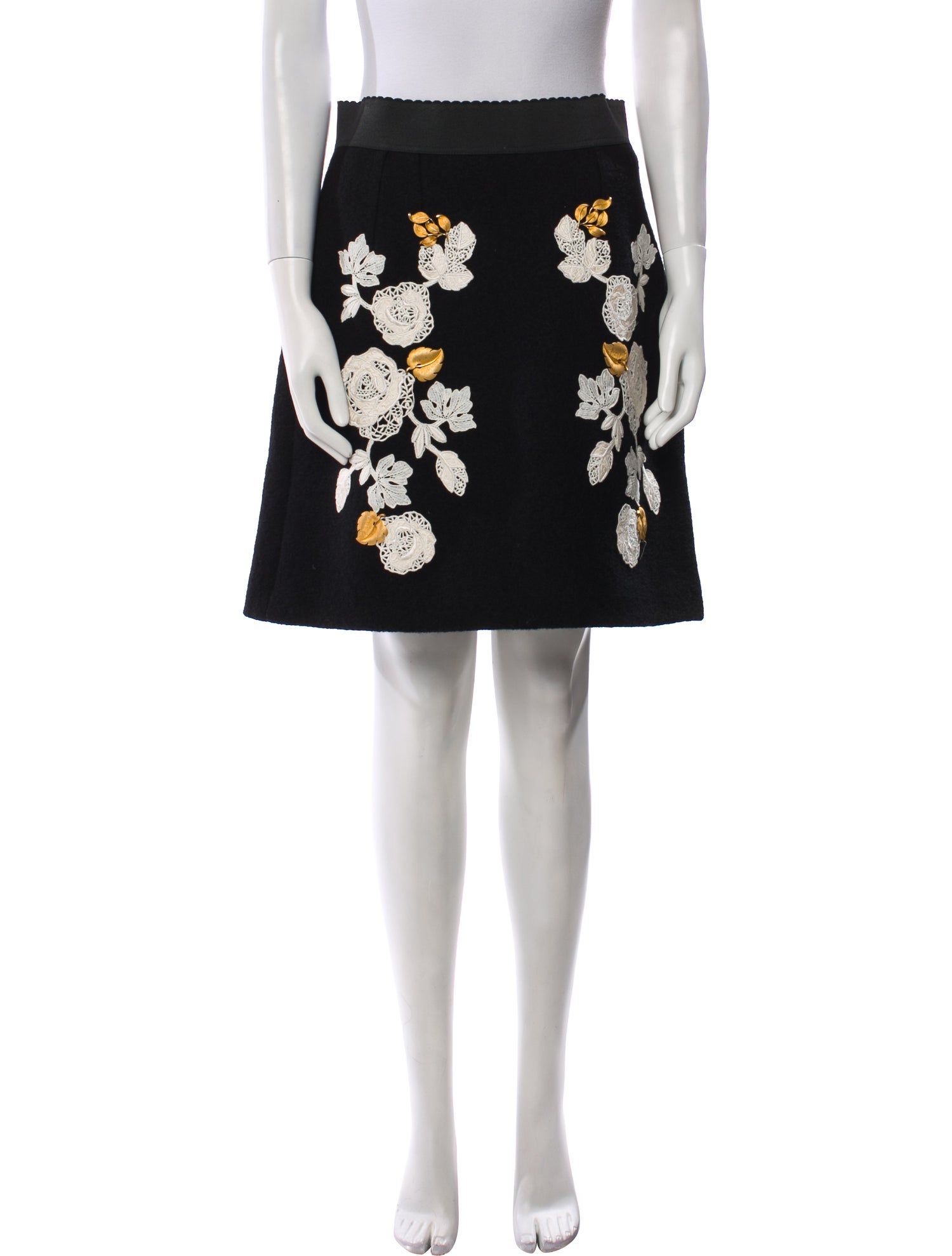 Dolce & Gabbana Virgin Wool Knee-Length Skirt