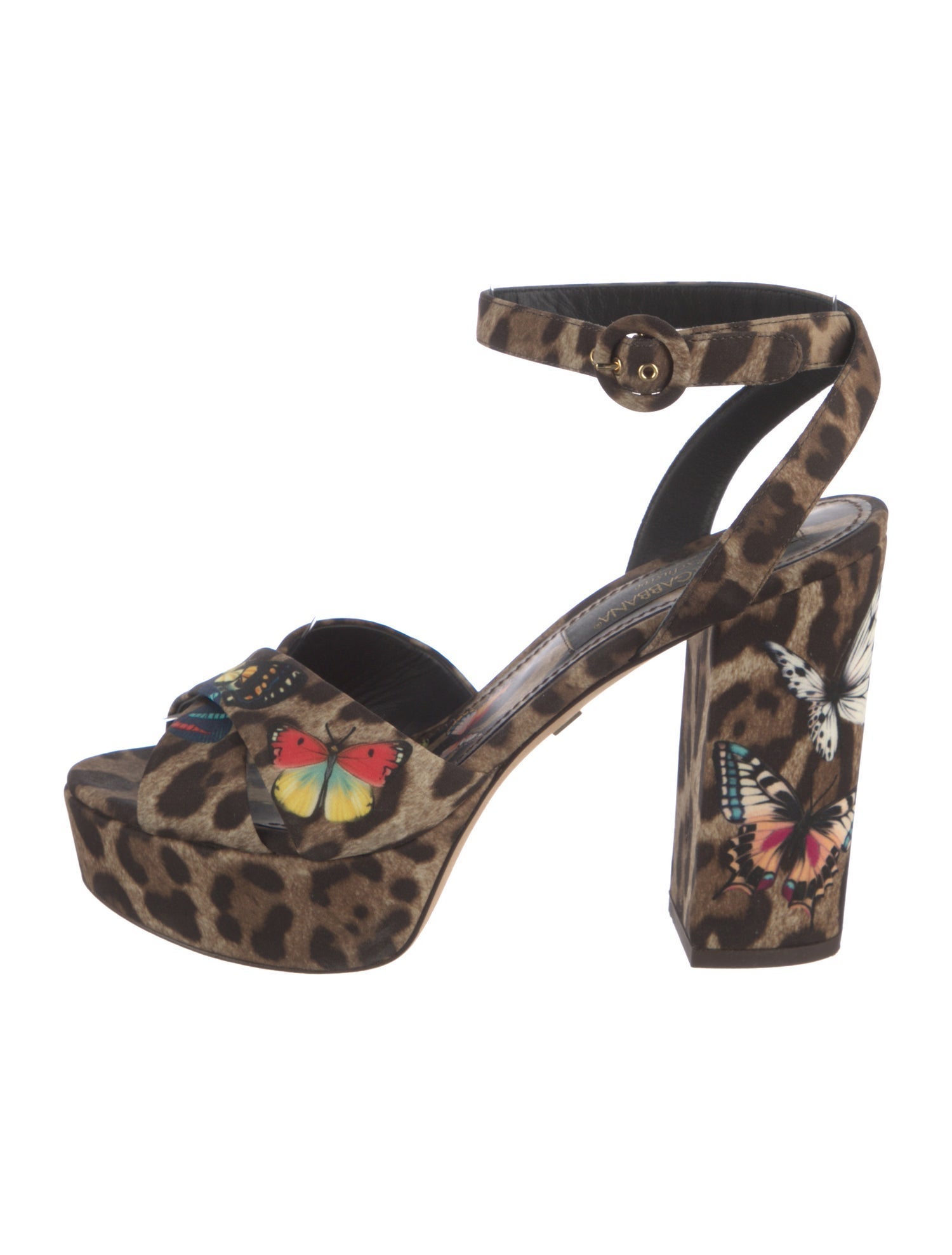 Dolce & Gabbana Canvas Animal Print Sandals