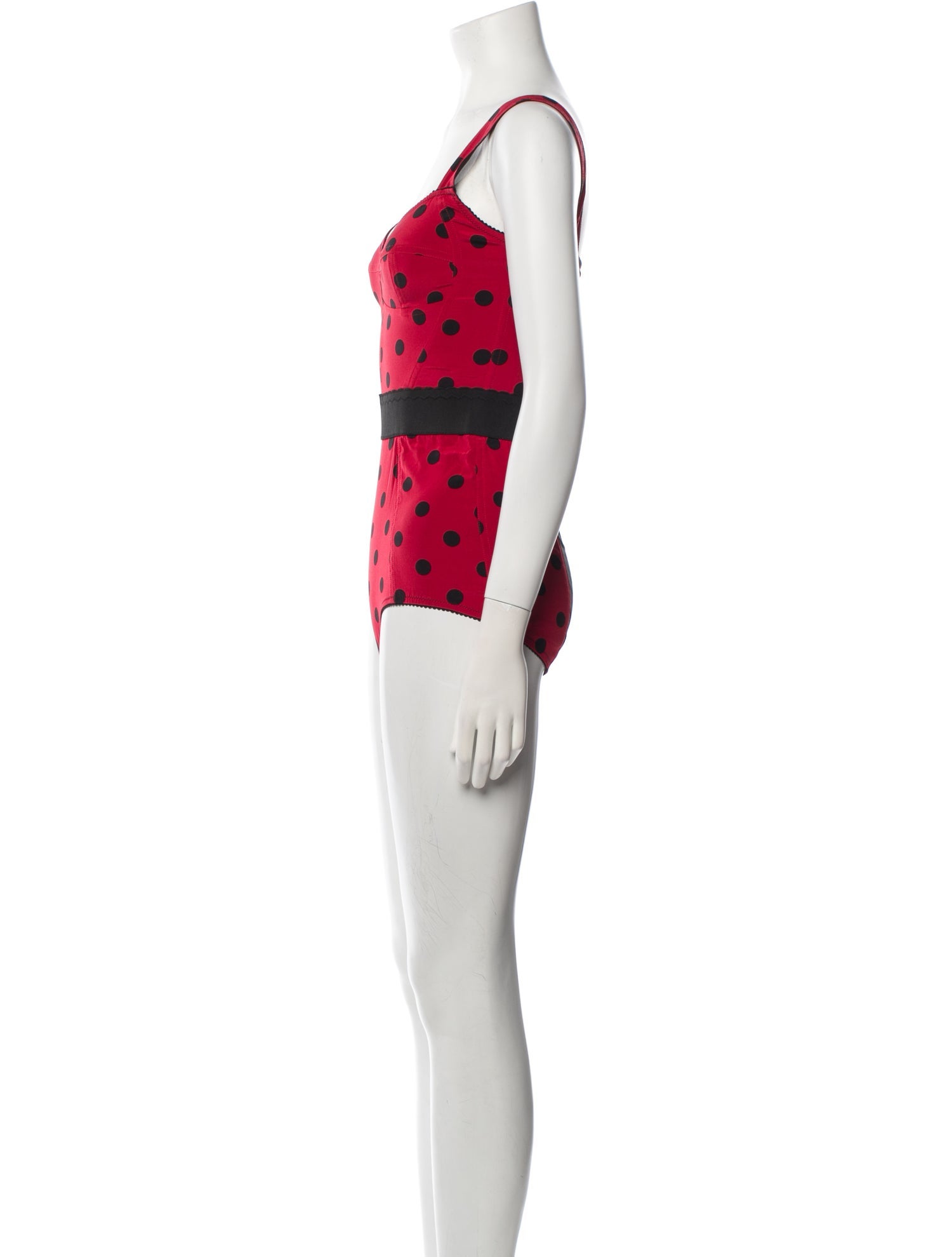Dolce & Gabbana Silk Polka Dot Print Bodysuit