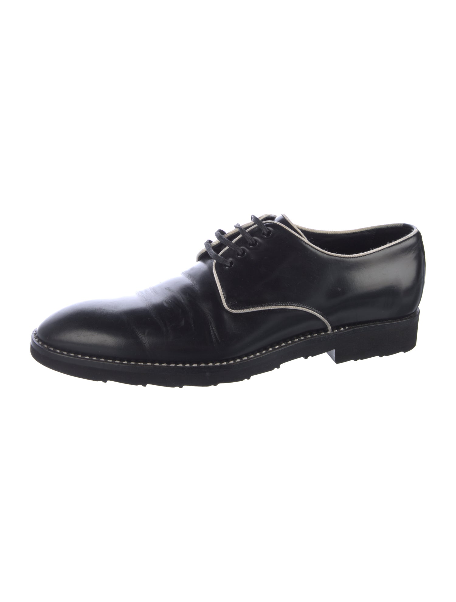Dolce & Gabbana Leather Grosgrain Trim Derby Shoes
