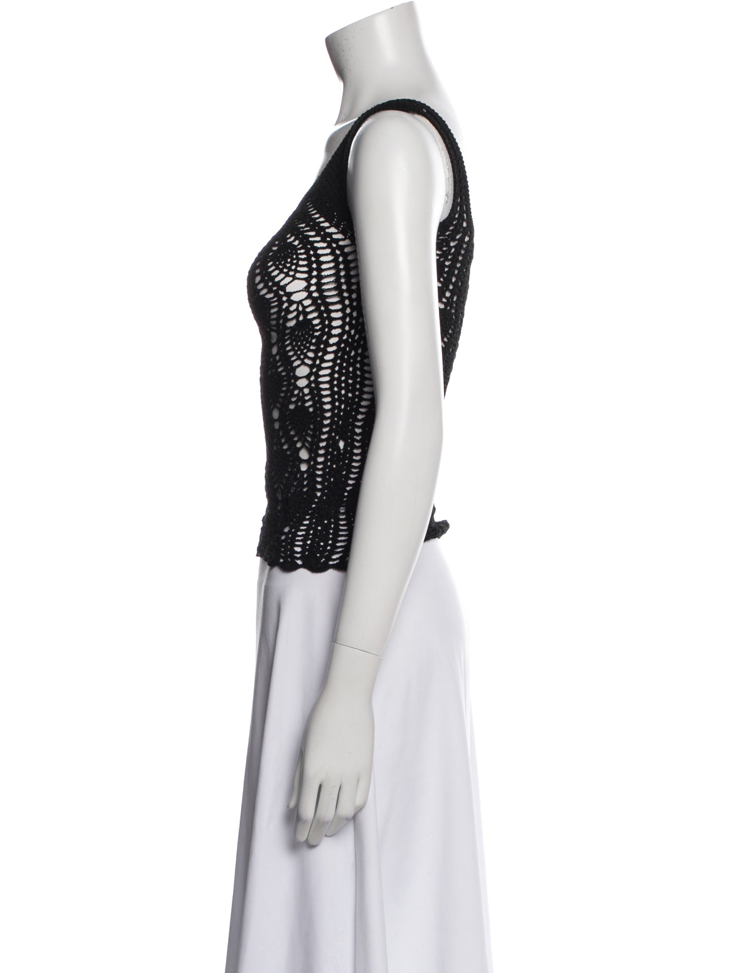 Dolce & Gabbana Lace Pattern Scoop Neck Crop Top