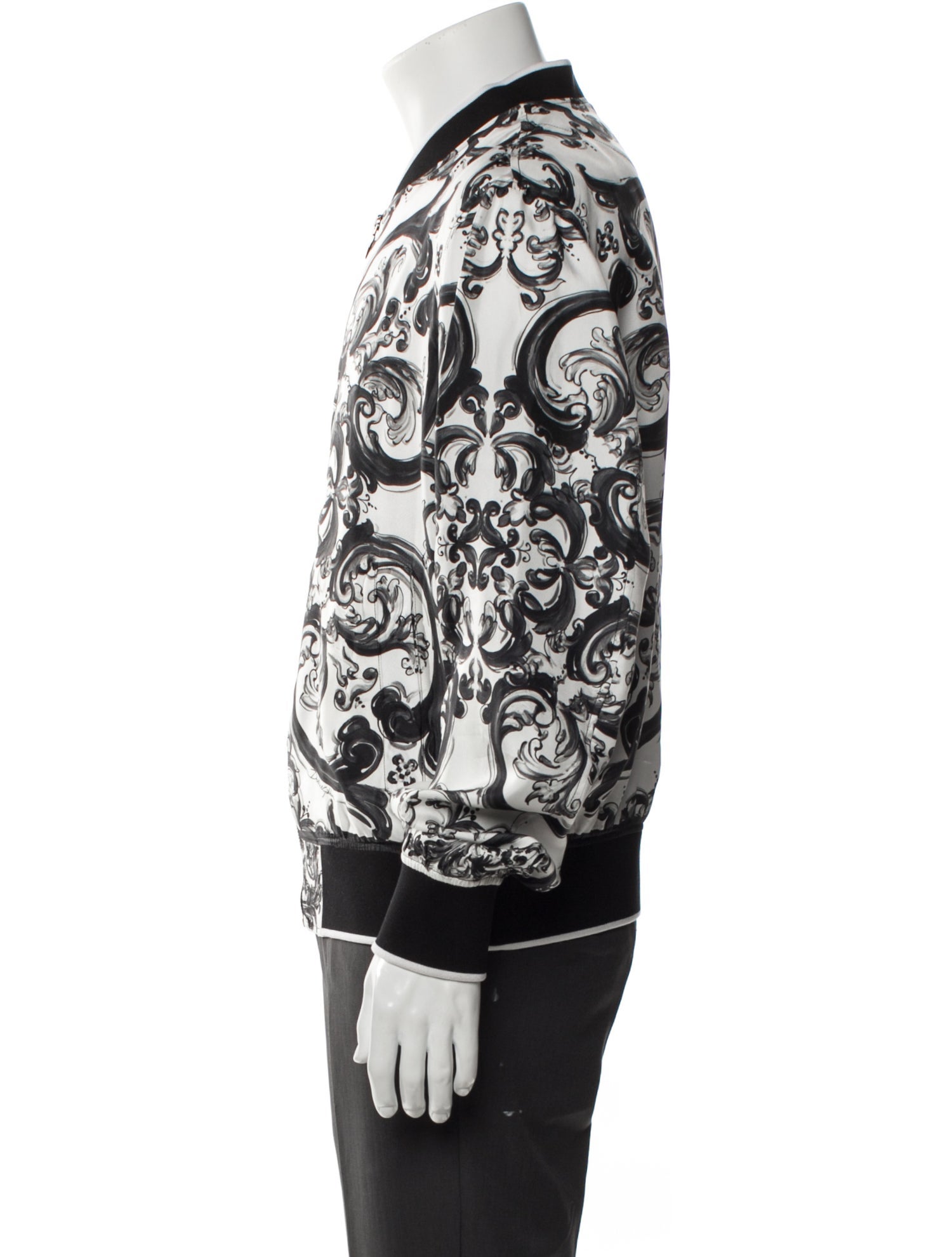 Dolce & Gabbana Silk Printed Bomber Jacket