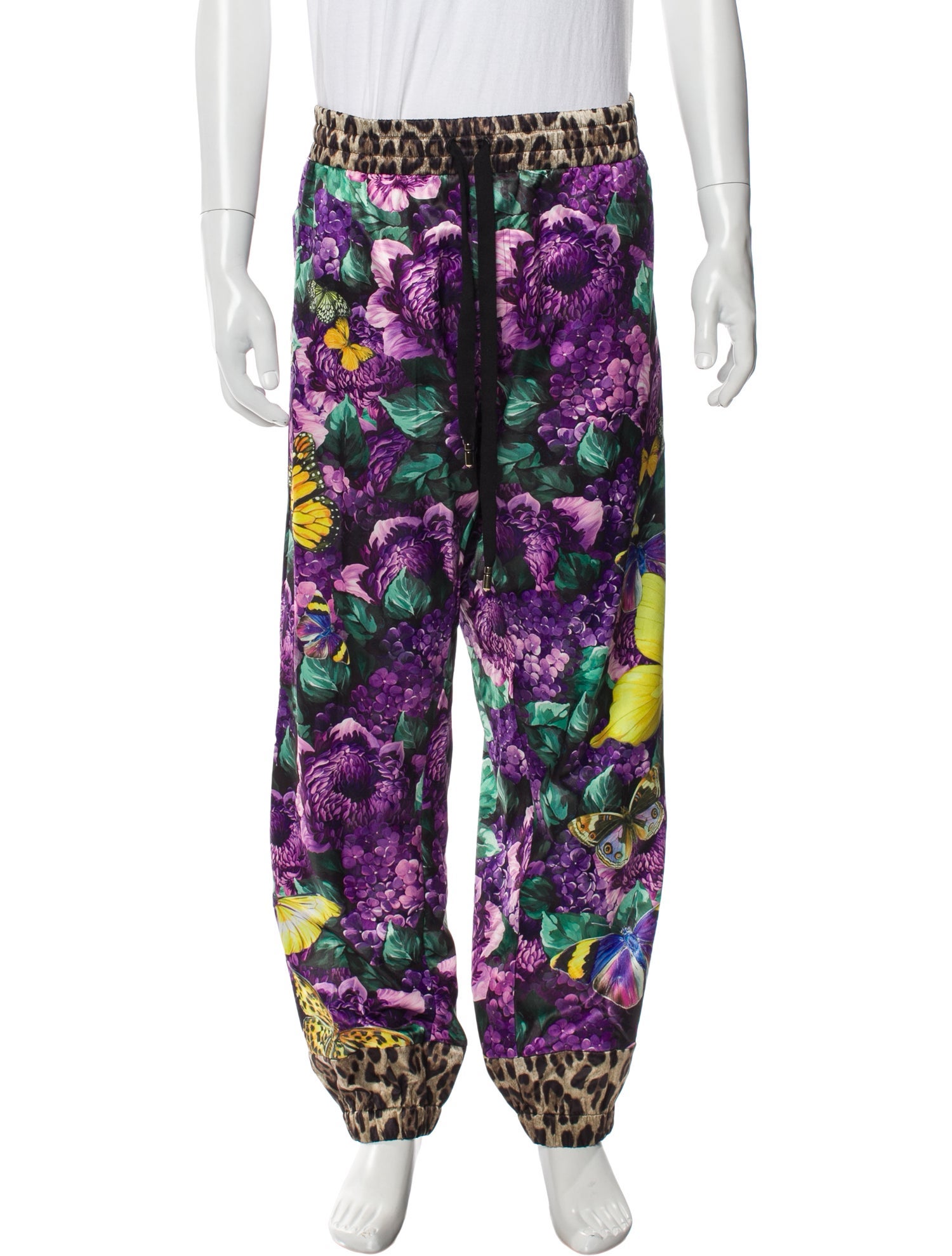 Dolce & Gabbana x Khaled Khaled Floral Print Embroidered Accent Pajama Bottoms w/ Tags