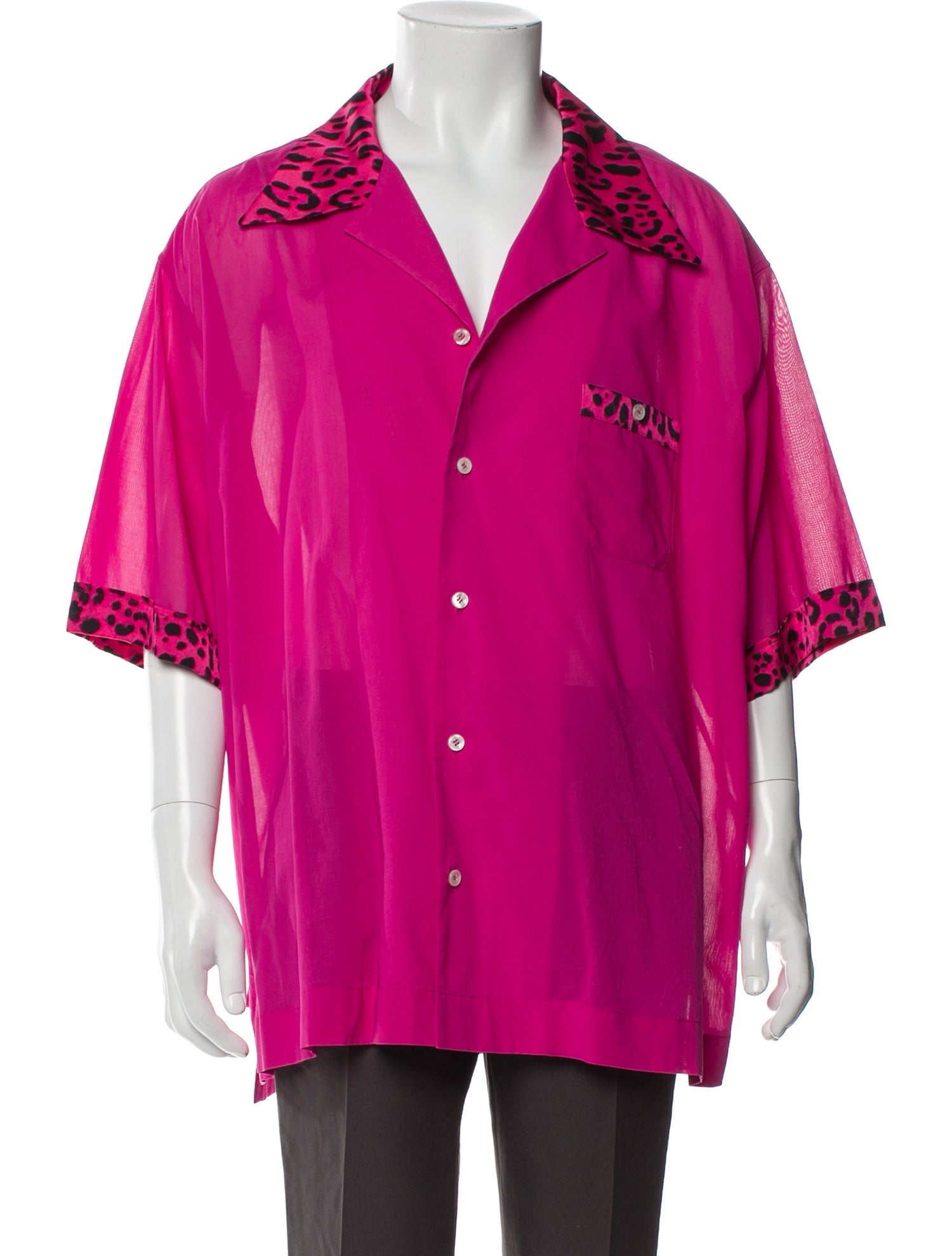 Dolce & Gabbana Animal Print Short Sleeve Western Shirt