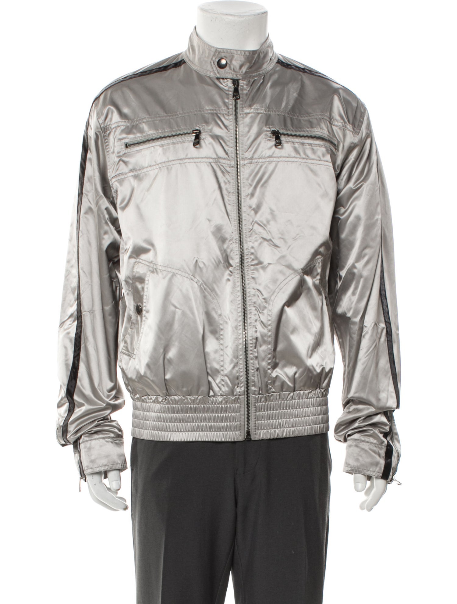 Dolce & Gabbana Signature Logo Striped Windbreaker