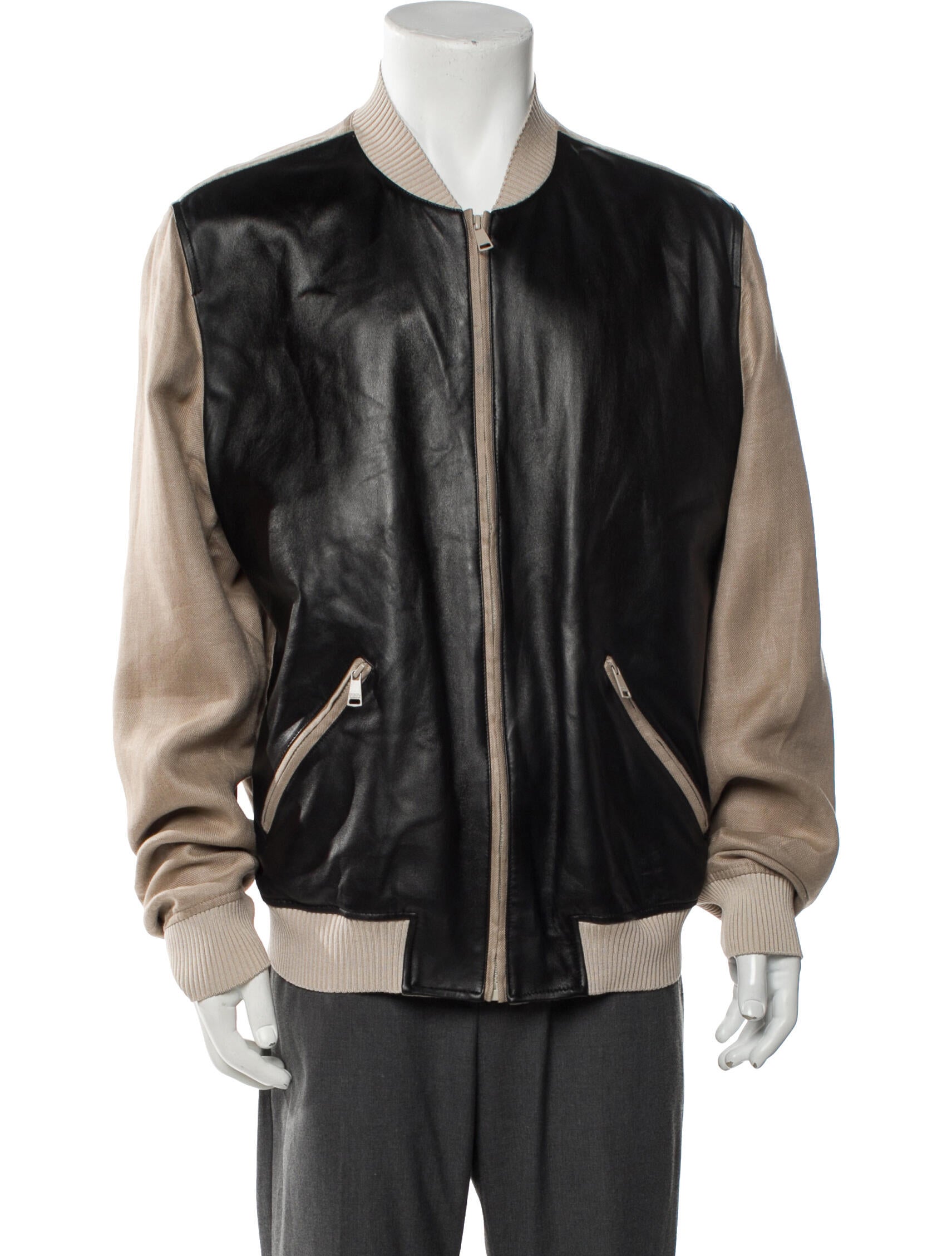 Dolce & Gabbana Linen Colorblock Pattern Bomber Jacket