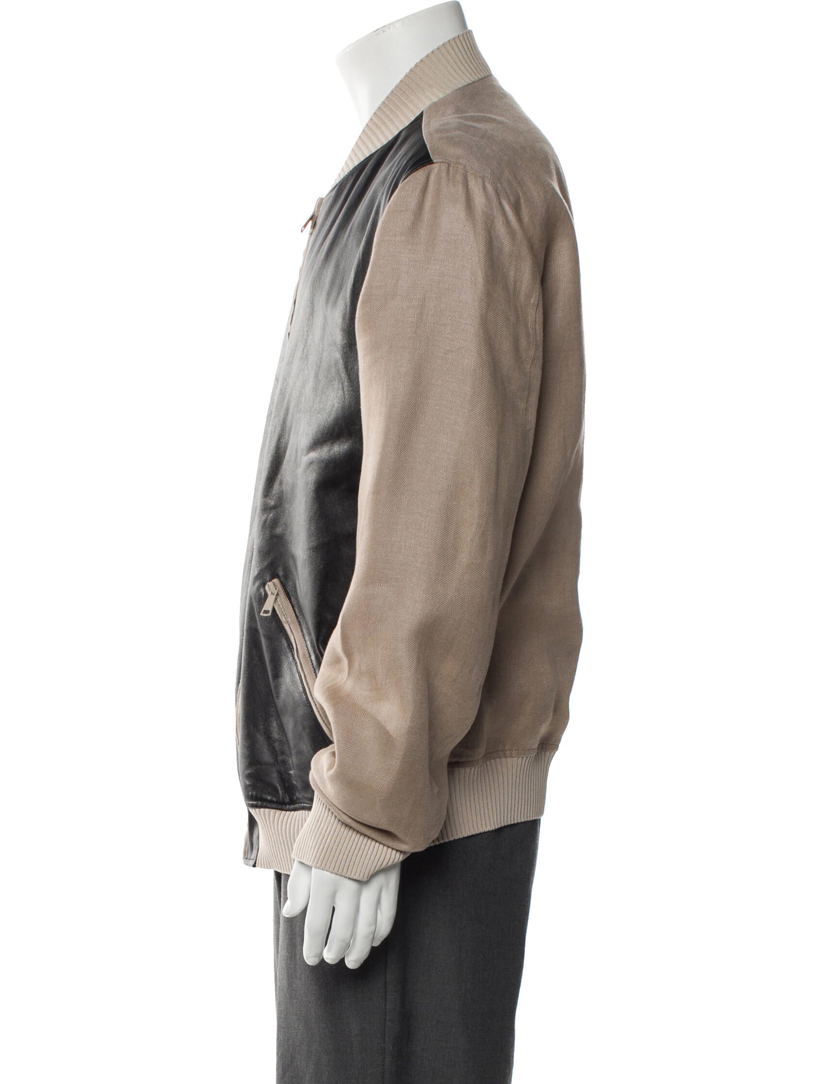 Dolce & Gabbana Linen Colorblock Pattern Bomber Jacket