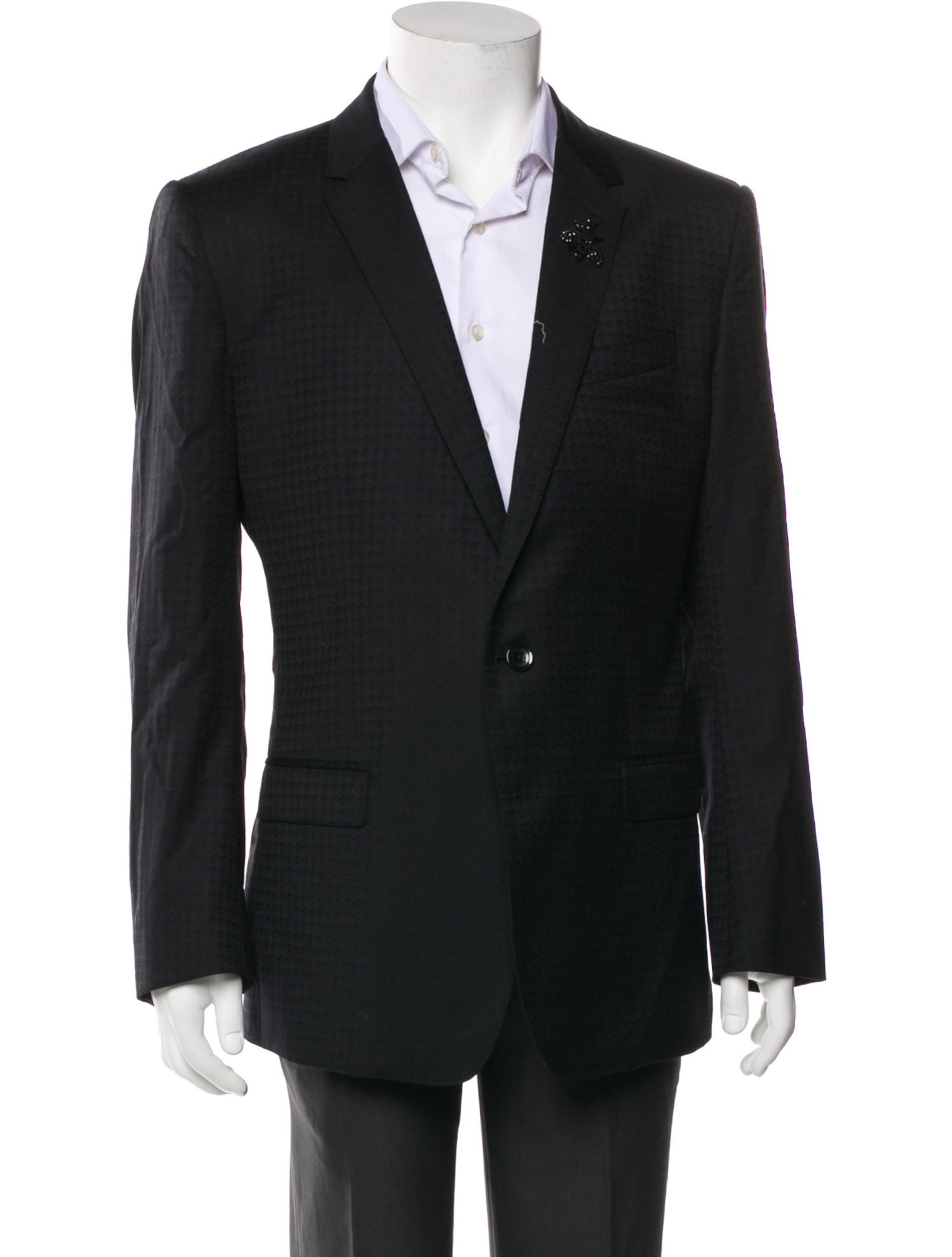Dolce & Gabbana Virgin Wool Crystal Embellishments Blazer