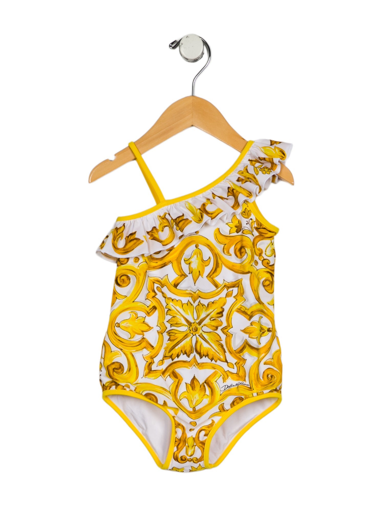 Dolce & Gabbana toddler girls; yellow and white one piece w/Tags