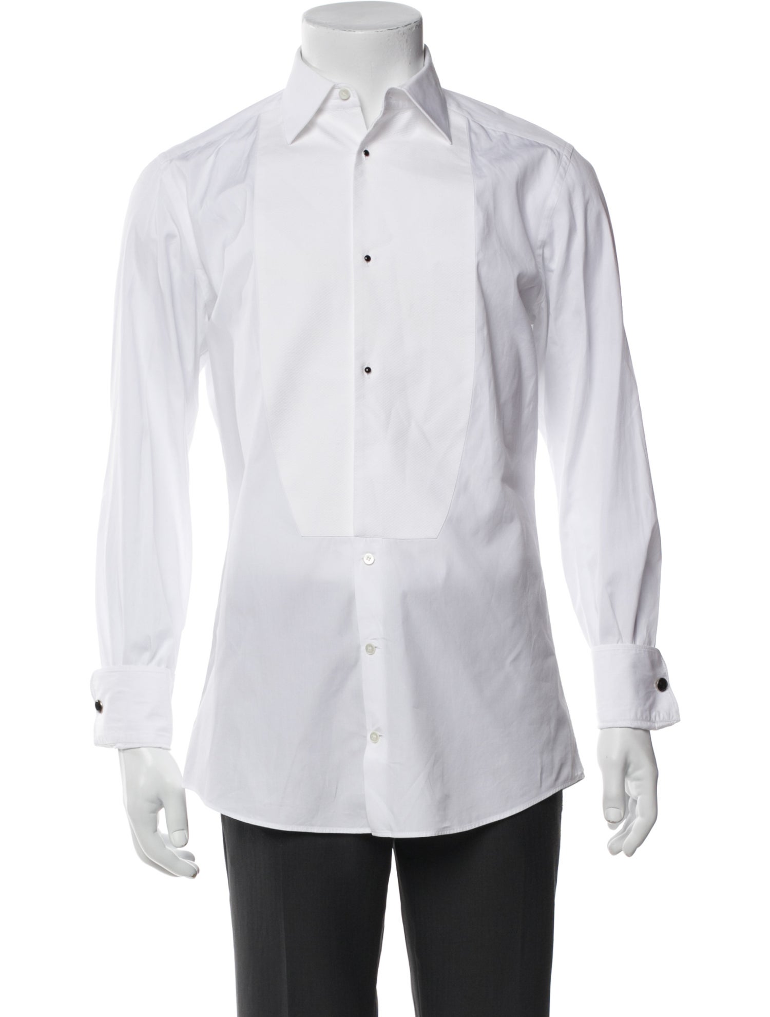 Dolce & Gabbana Gold Long Sleeve Tuxedo Shirt