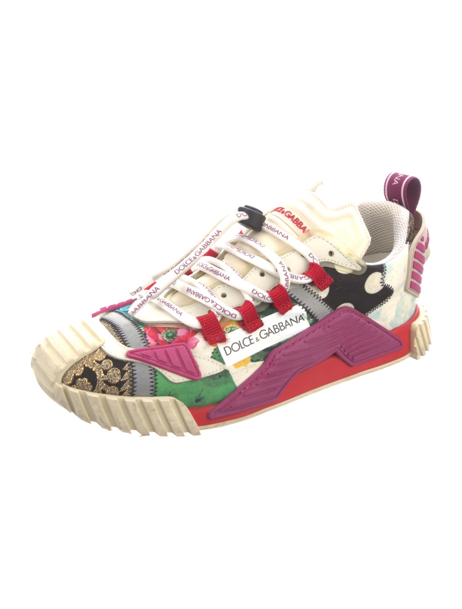 Dolce & Gabbana Printed Glitter Accents Sneakers