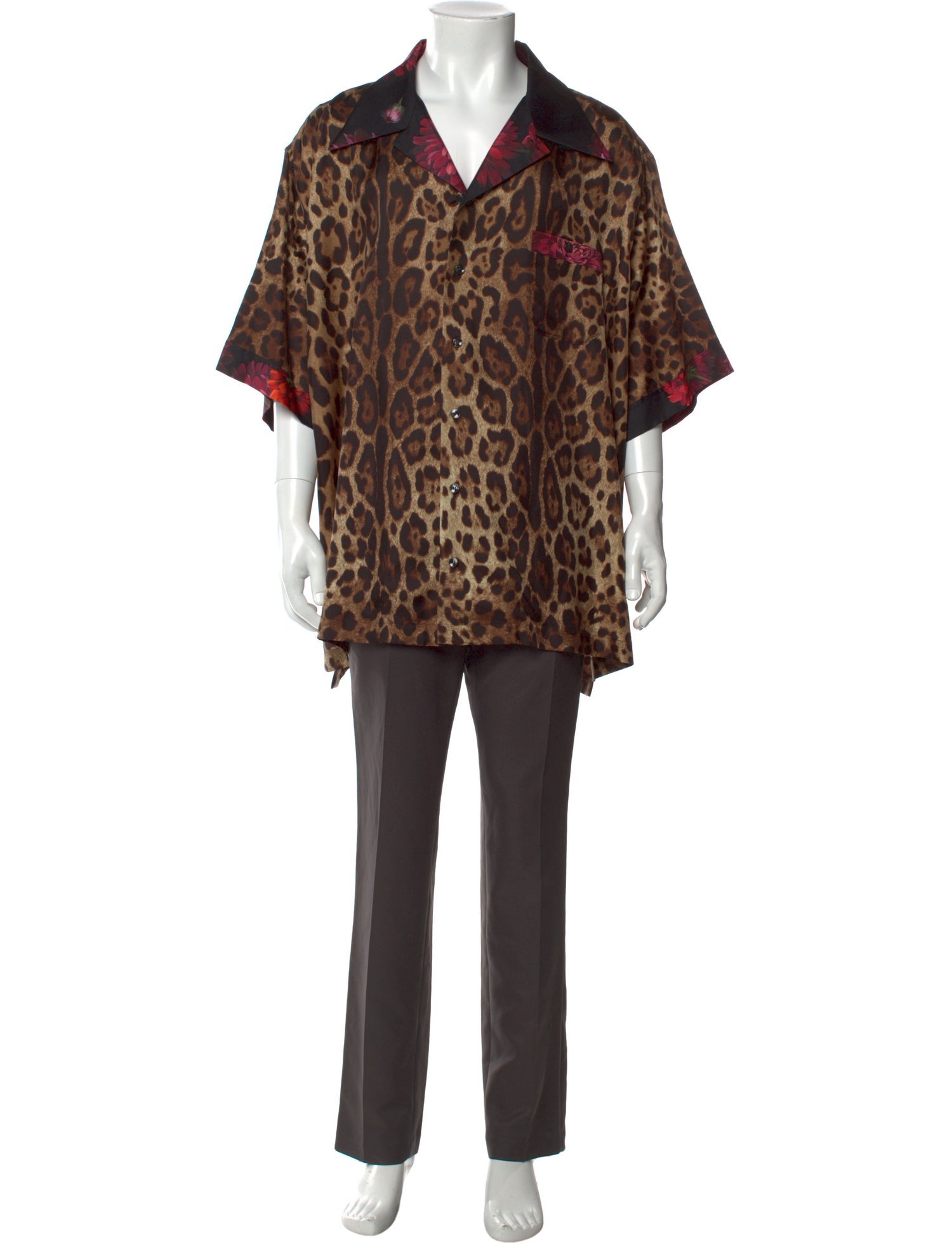 Dolce & Gabbana Silk Animal Print Shirt