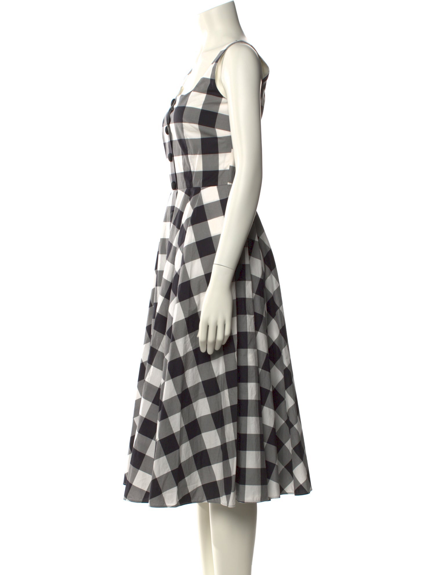 Dolce & Gabbana Plaid Print Midi Length Dress