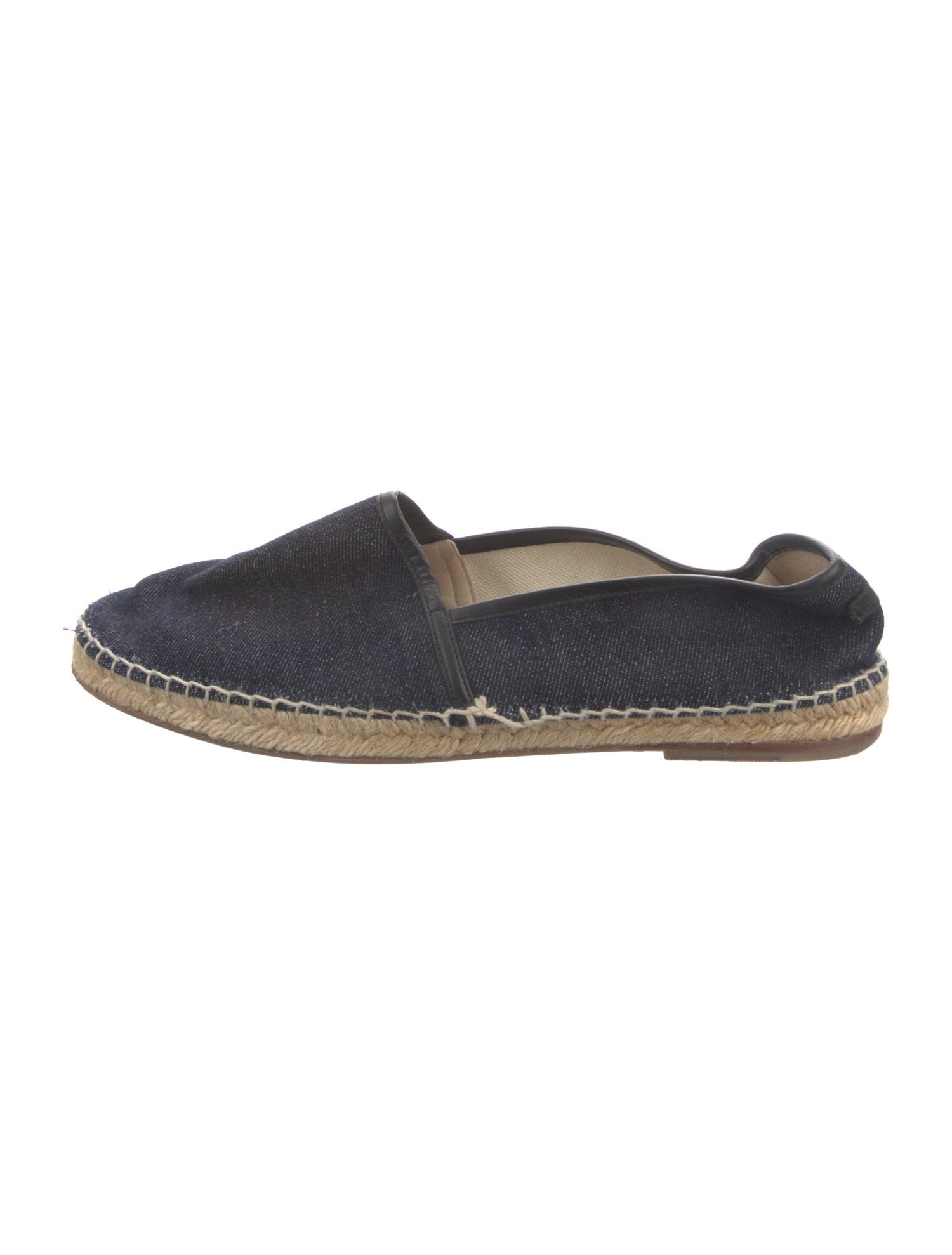 Dolce & Gabbana Denim Leather Trim Embellishment Espadrilles