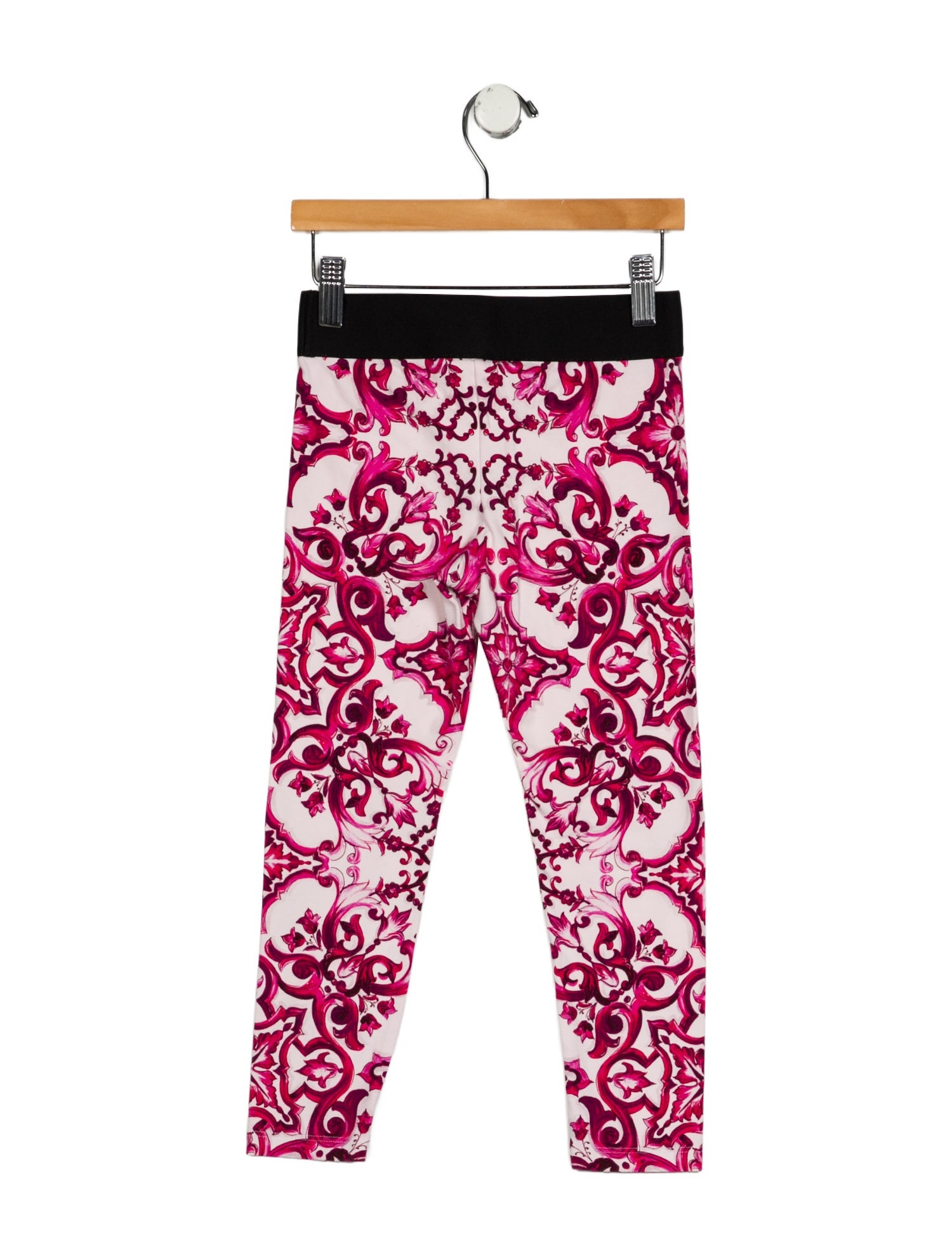 Dolce & Gabbana toddler girls' pink and black leggings
