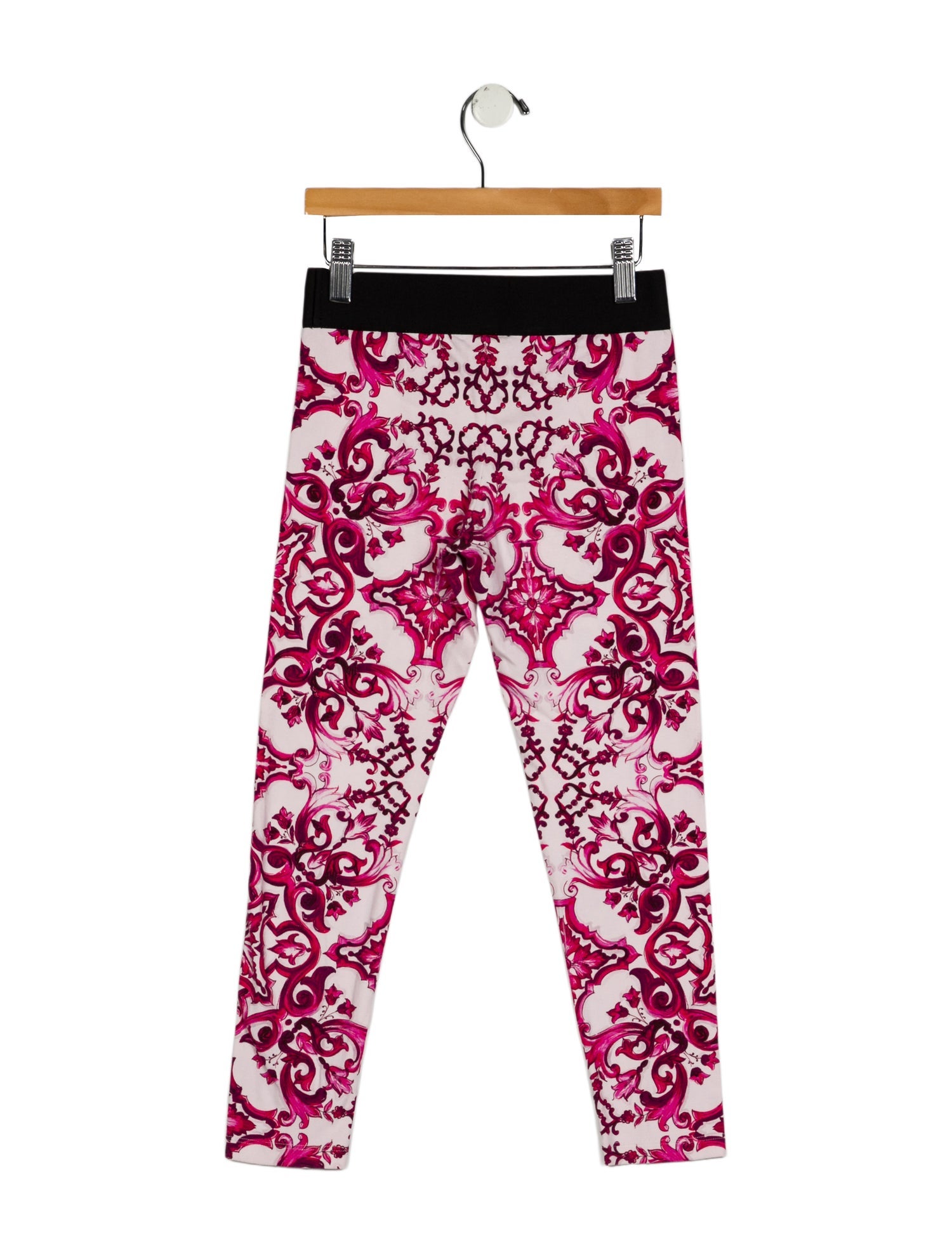 Dolce & Gabbana kid girls' pink and black leggings