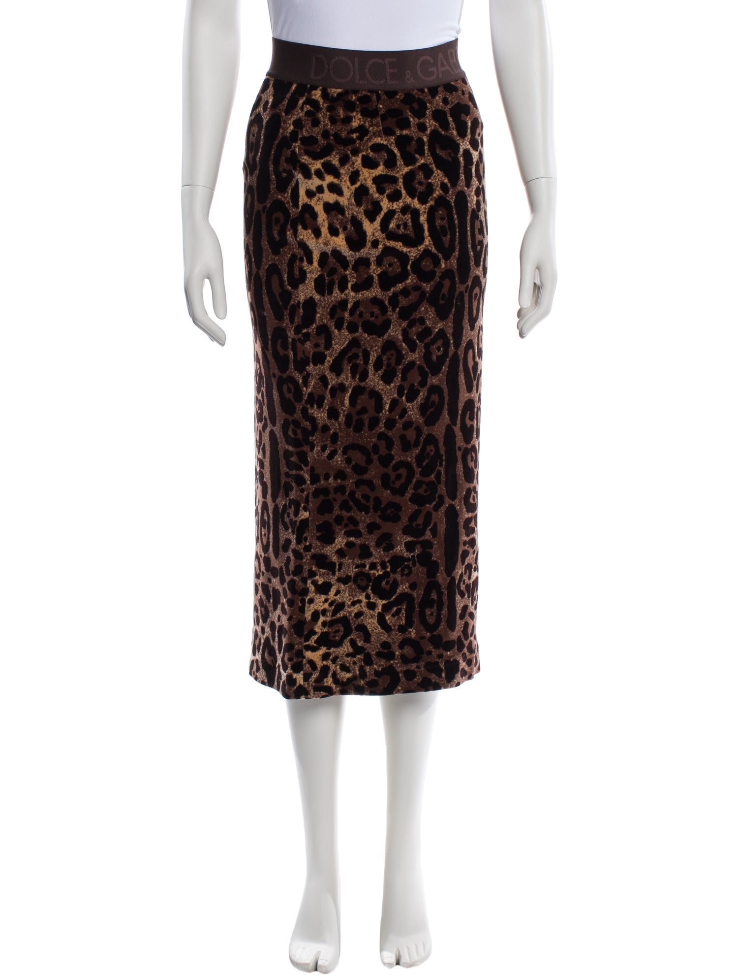Dolce & Gabbana Animal Print Midi Length Skirt