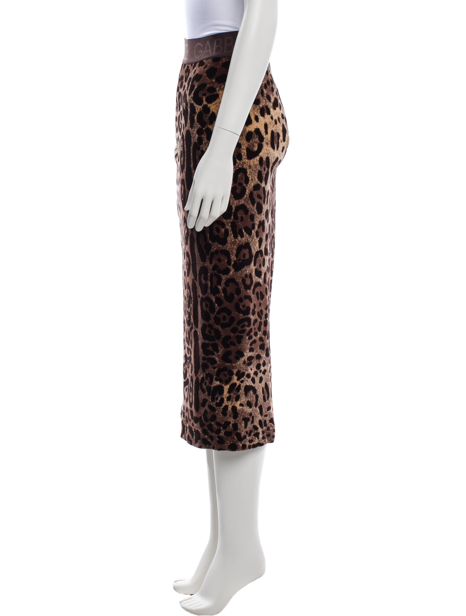 Dolce & Gabbana Animal Print Midi Length Skirt
