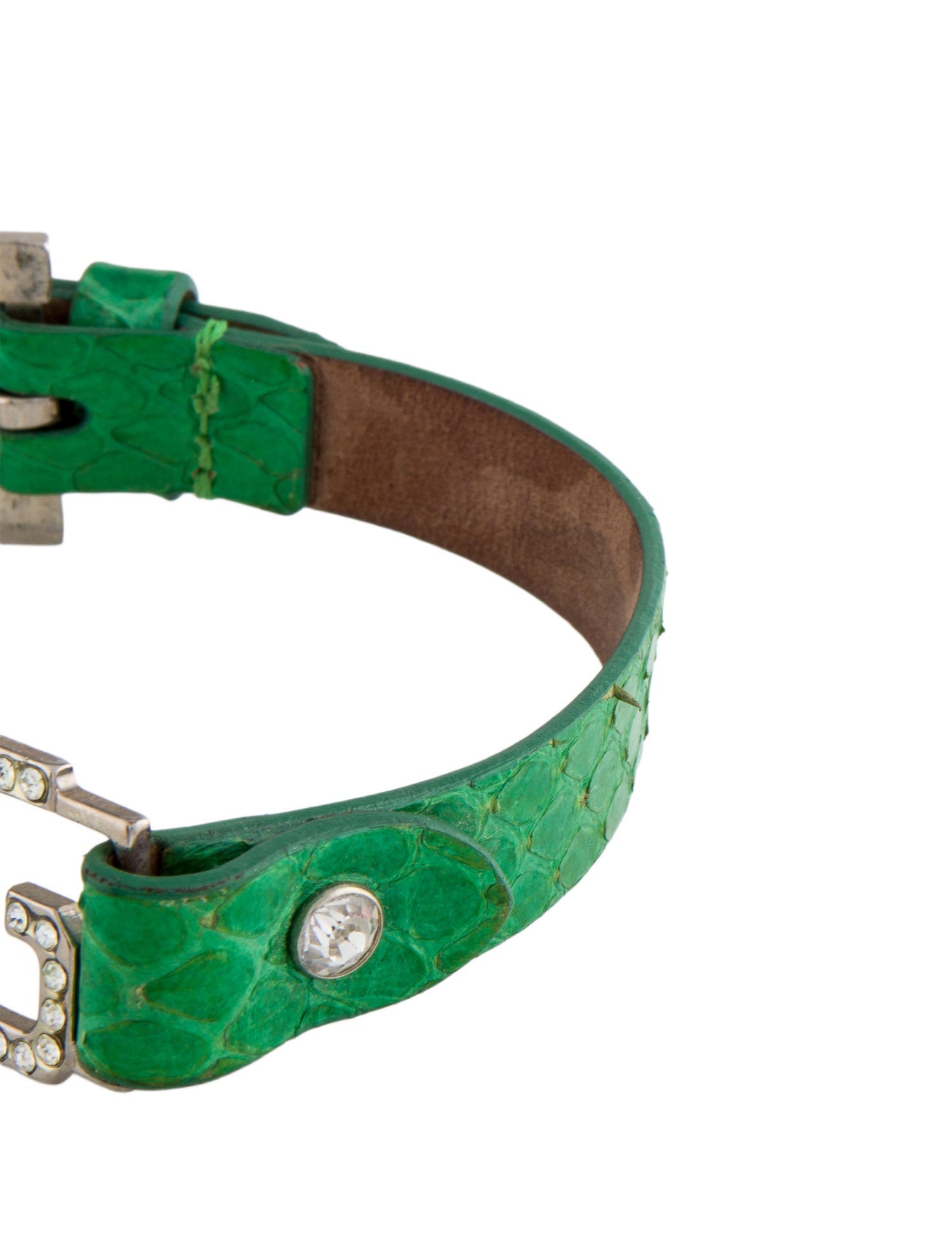 Dolce & Gabbana Crystal & Leather DG Choker Necklace