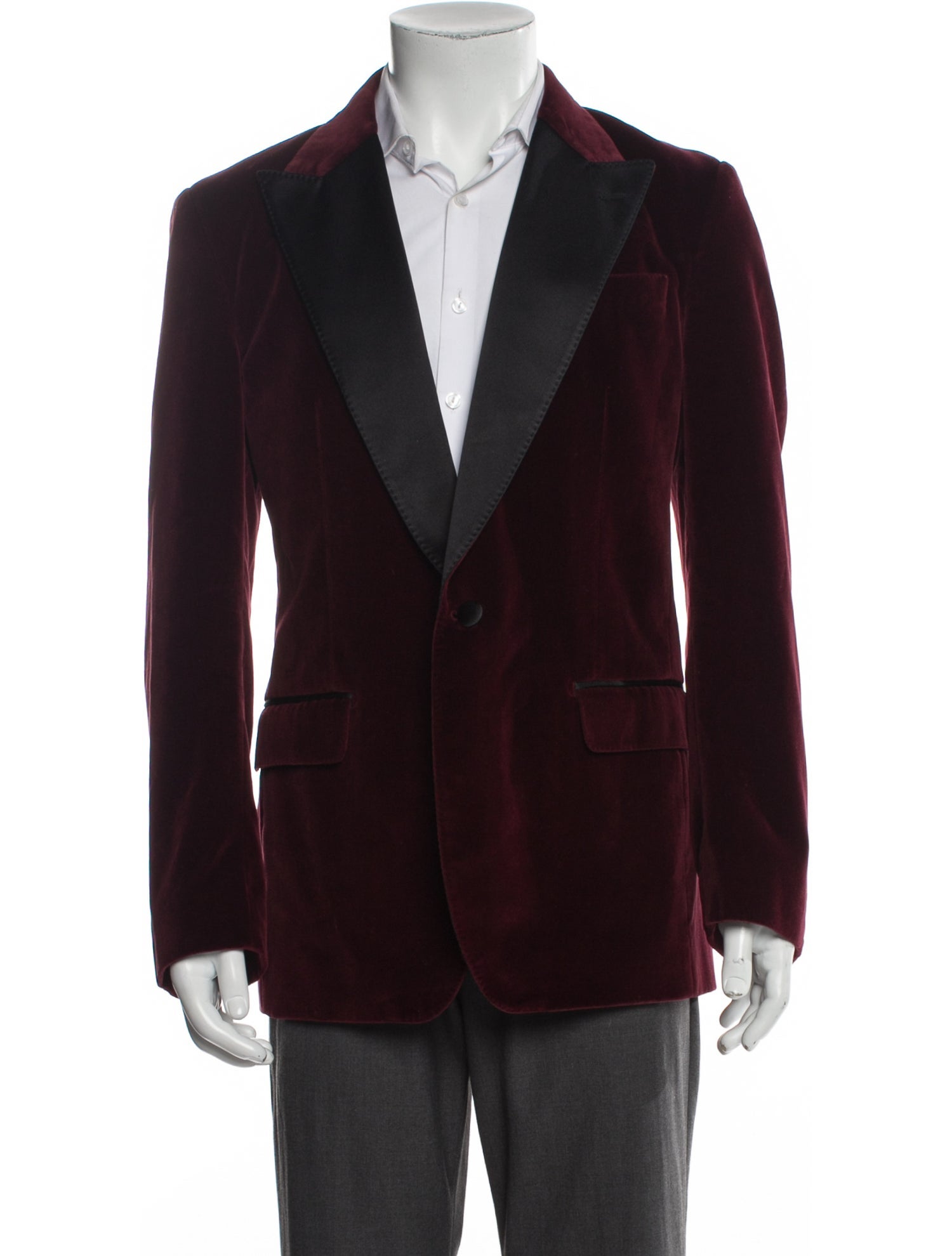 Dolce & Gabbana Men's Burgundy Velvet Blazer