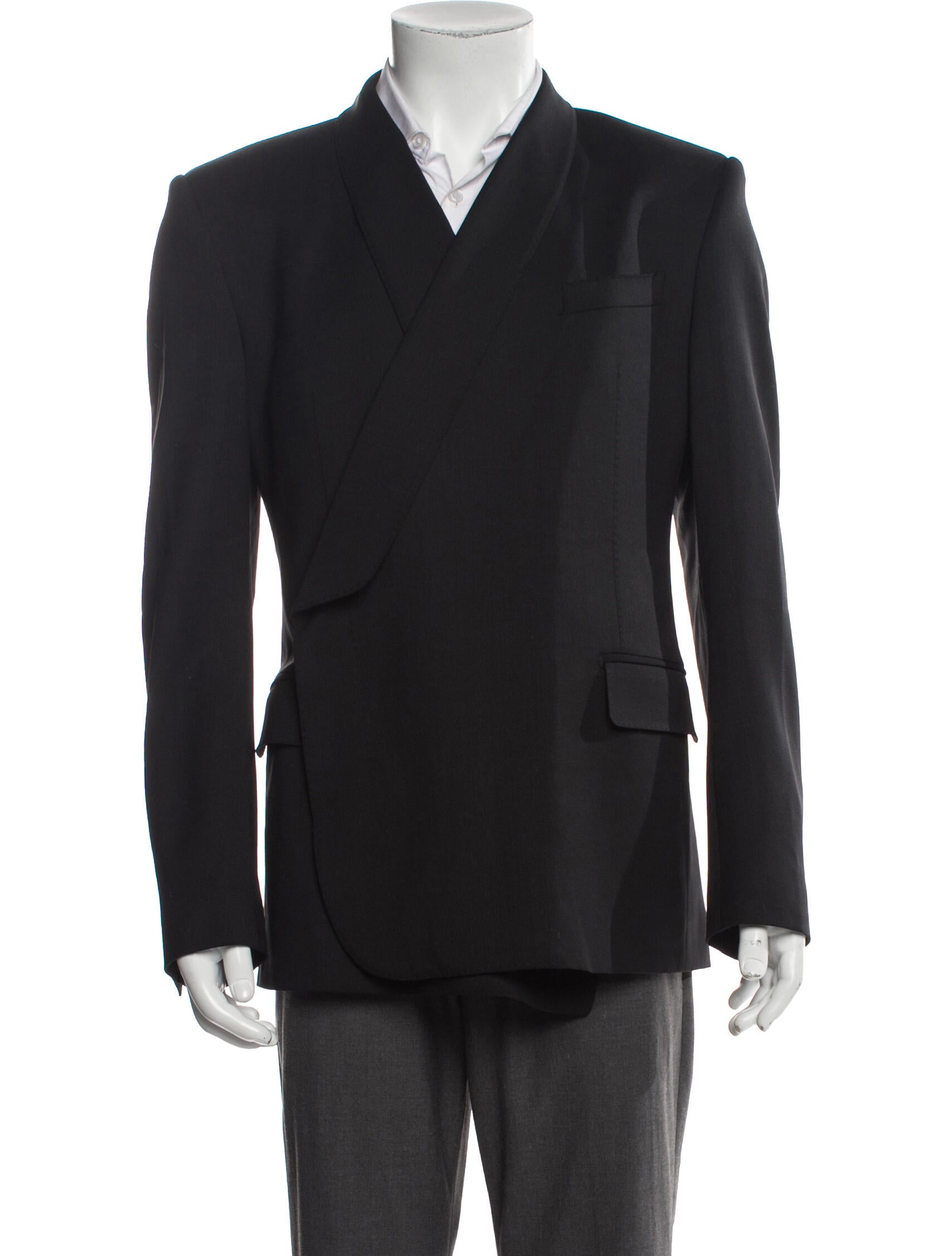 Dolce & Gabbana Men's Black Wool Double Breasted Blazer
