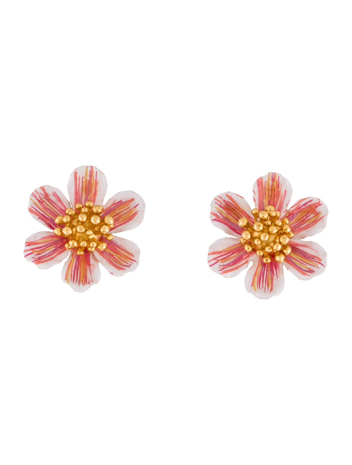 Dolce & Gabbana Enamel Flower Clip On Earrings
