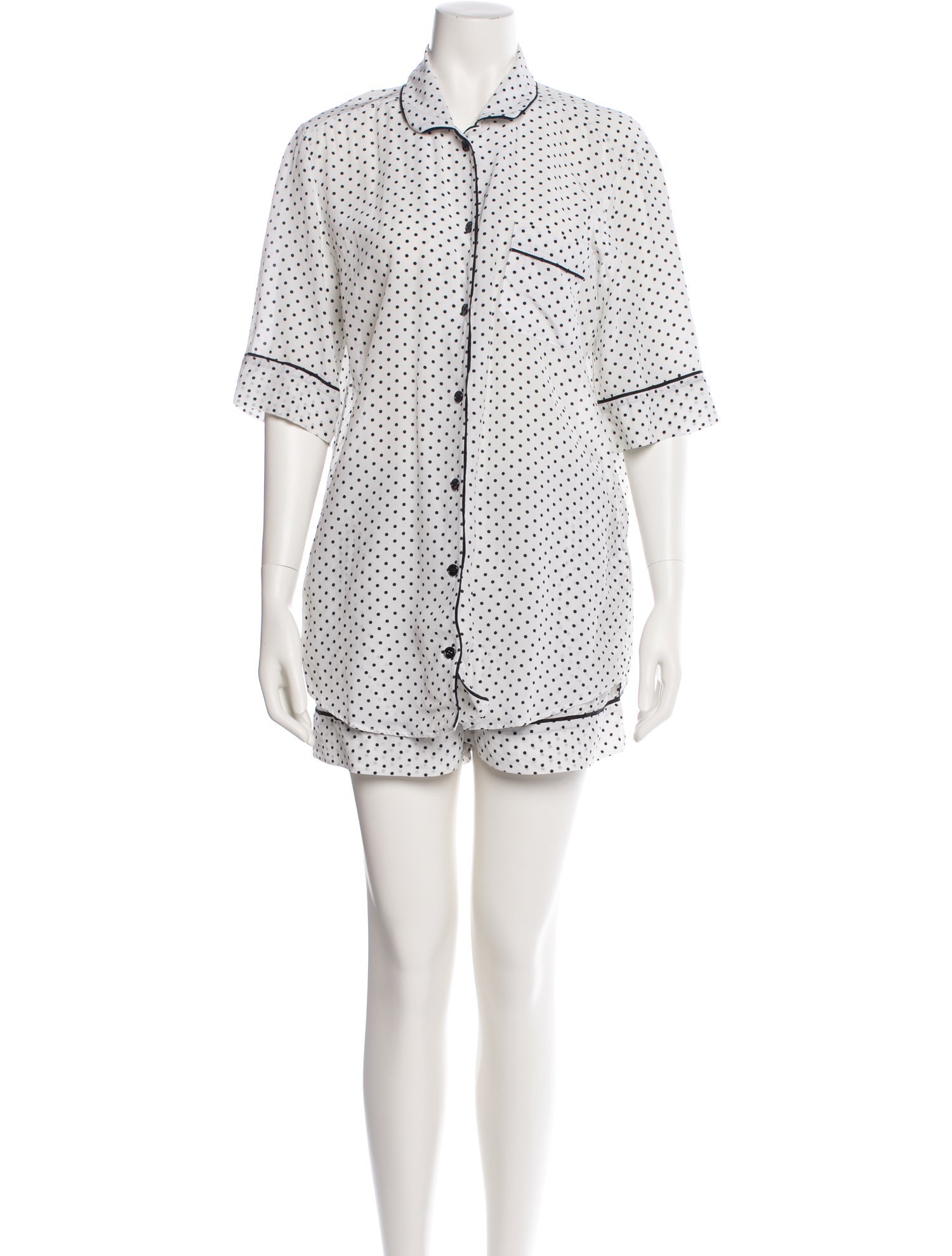 Dolce & Gabbana Silk Polka Dot Print Pajamas