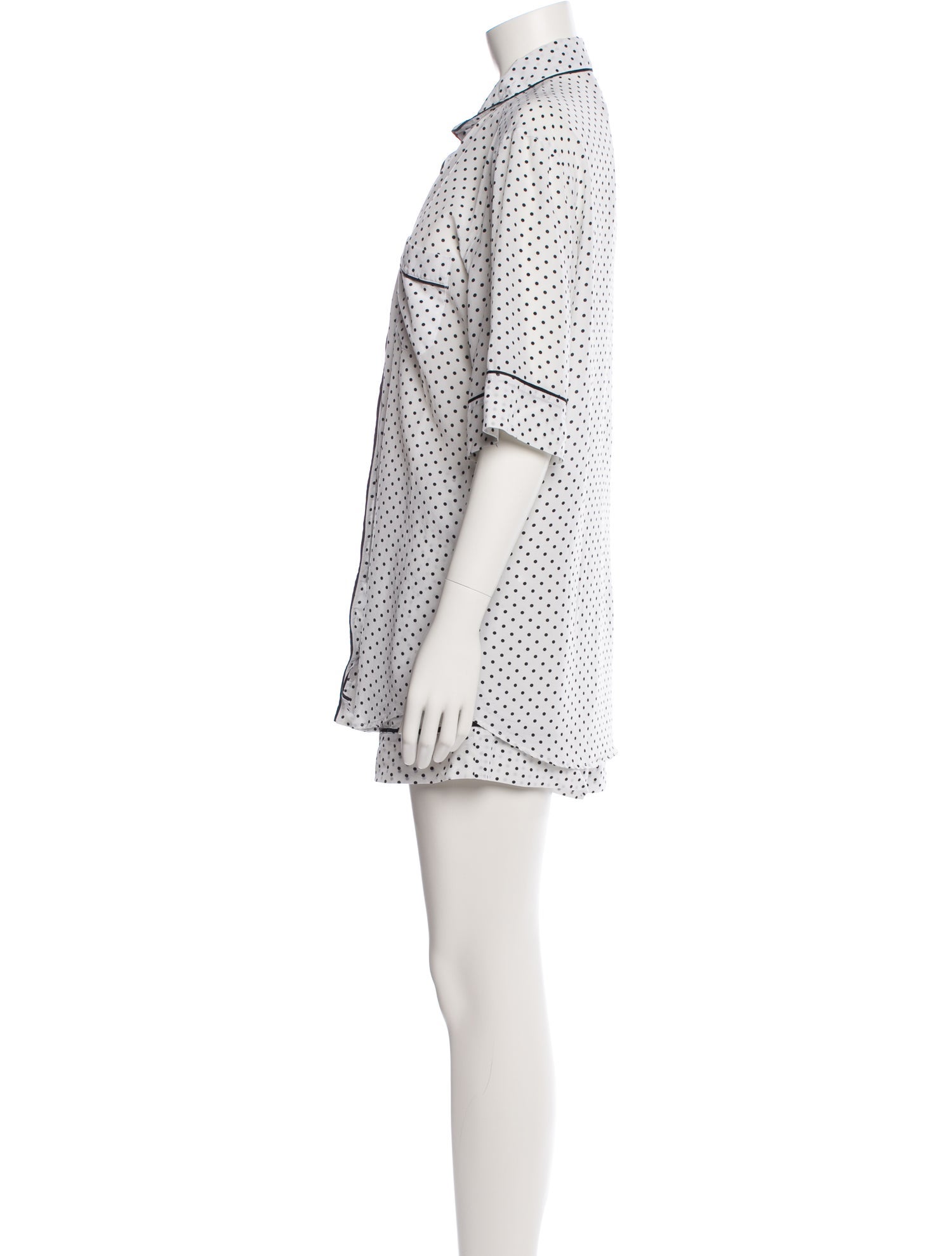 Dolce & Gabbana Silk Polka Dot Print Pajamas