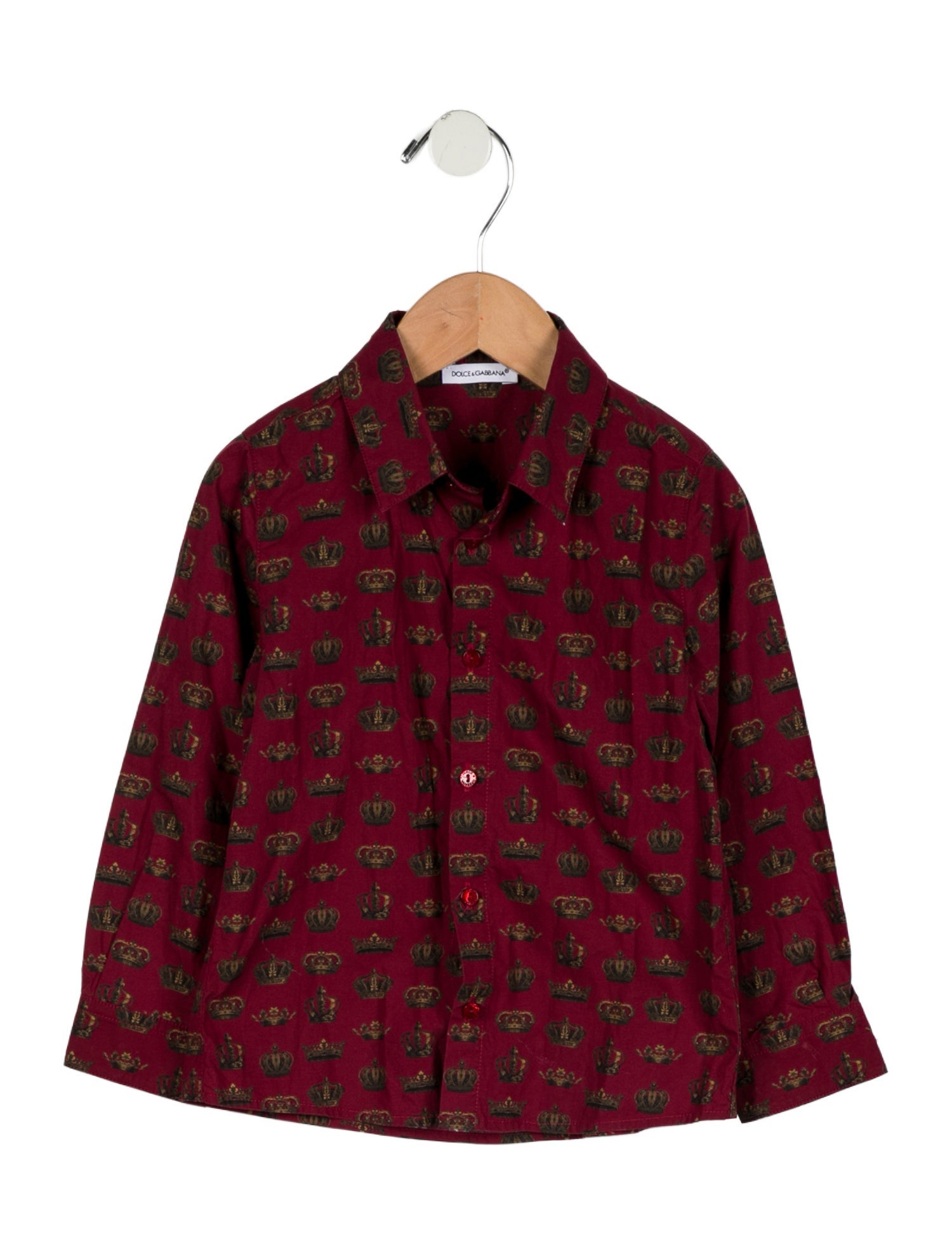 Dolce & Gabbana Boys' Crown Print Dress Shirt