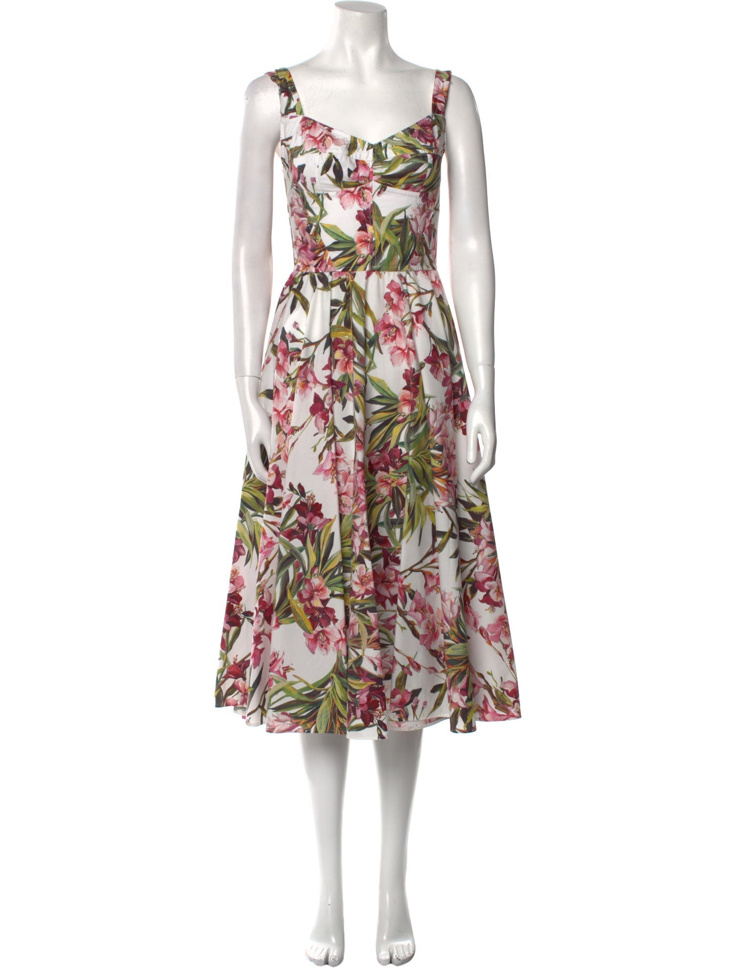 Dolce & Gabbana Floral Print Midi Length Dress