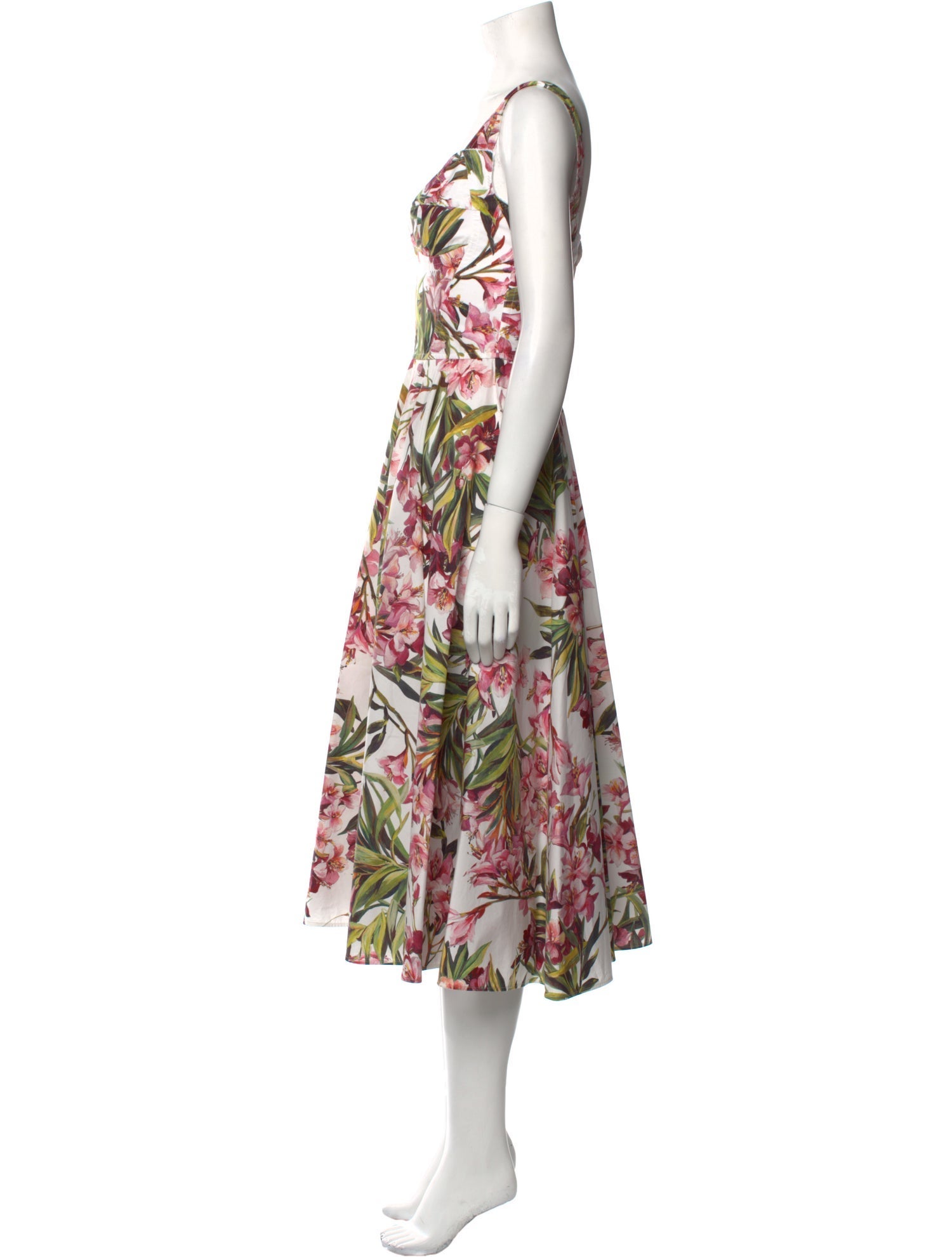 Dolce & Gabbana Floral Print Midi Length Dress