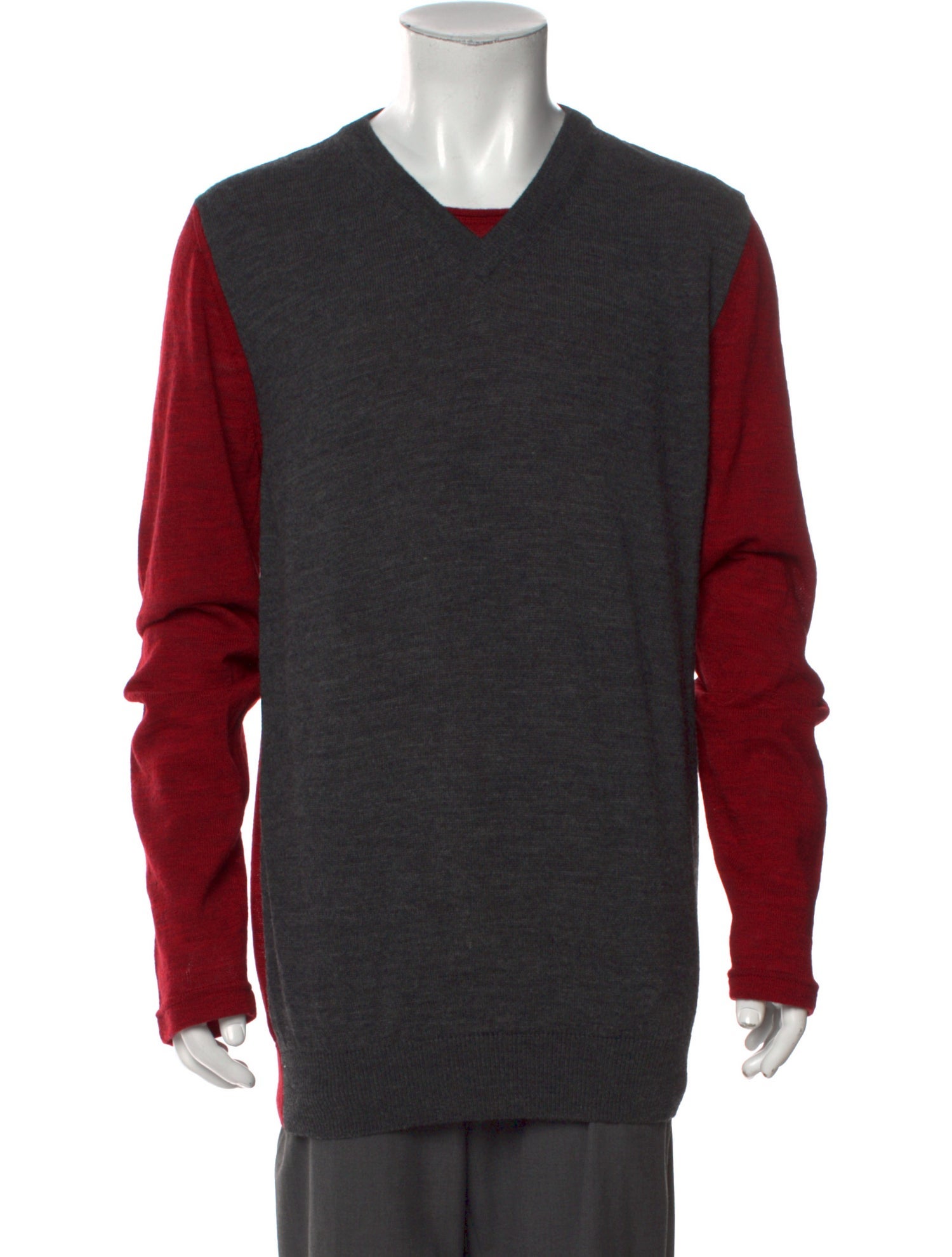 Dolce & Gabbana Colorblock Pattern V-Neck Pullover