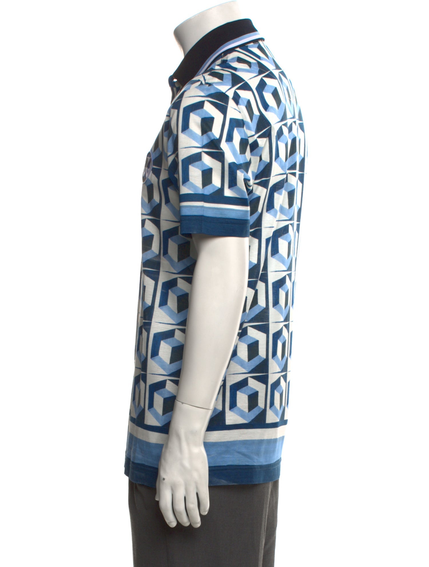 Dolce & Gabbana Printed Collar Polo Shirt w/ Tags