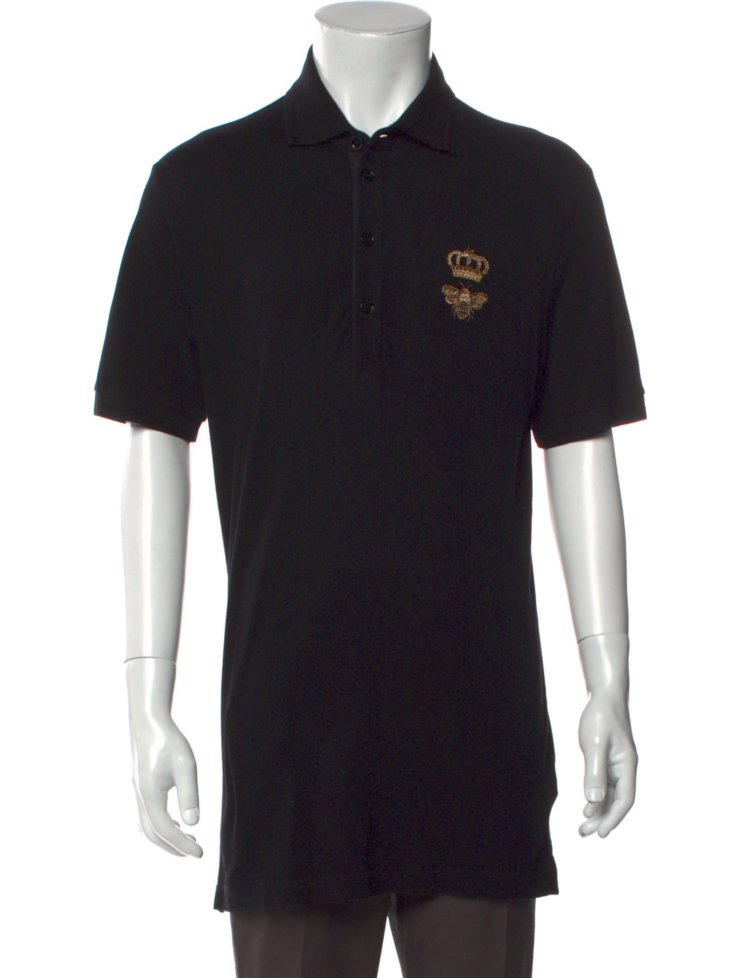 Dolce & Gabbana Graphic Print V-Neck Polo Shirt