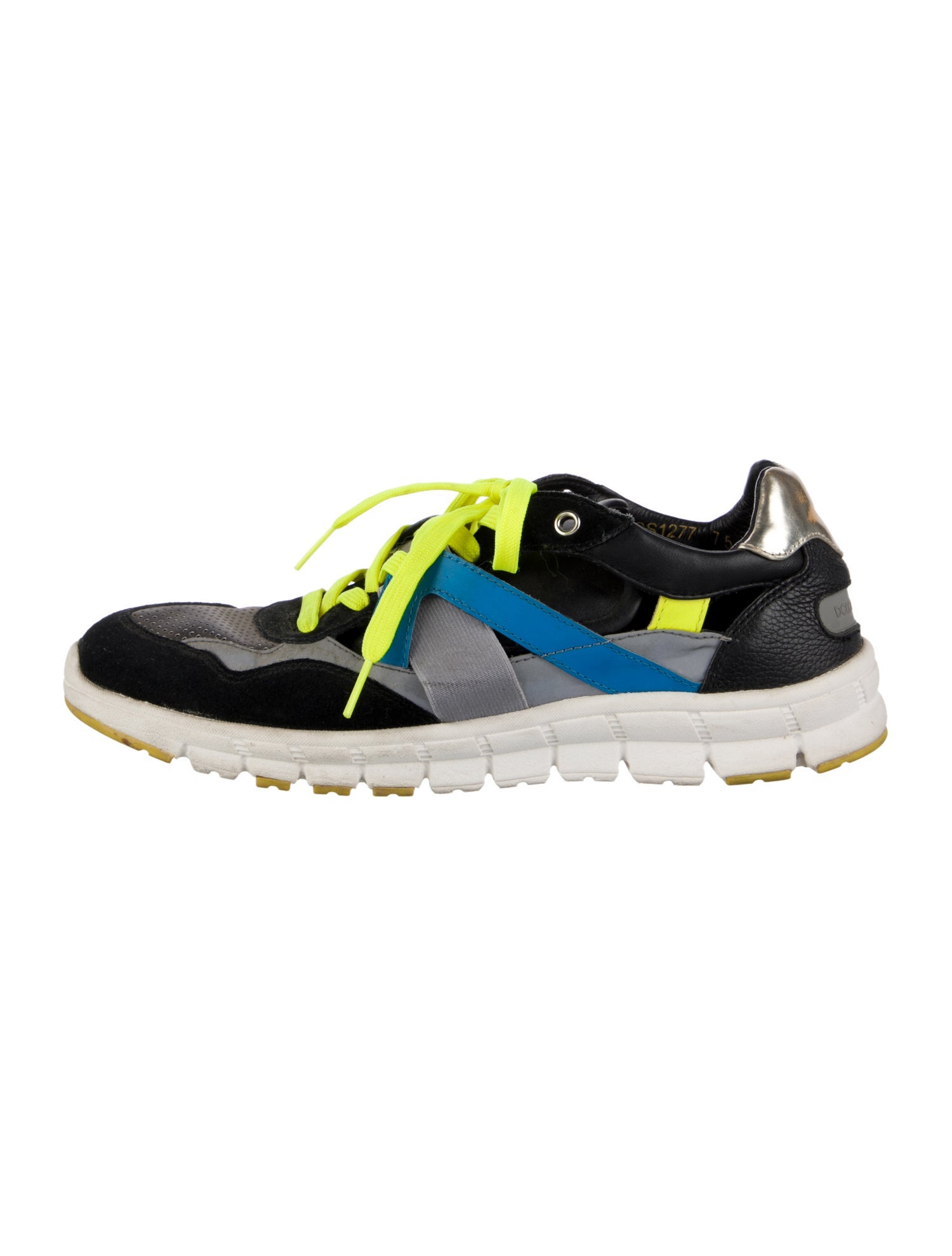 Dolce & Gabbana Leather Colorblock Pattern Athletic Sneakers