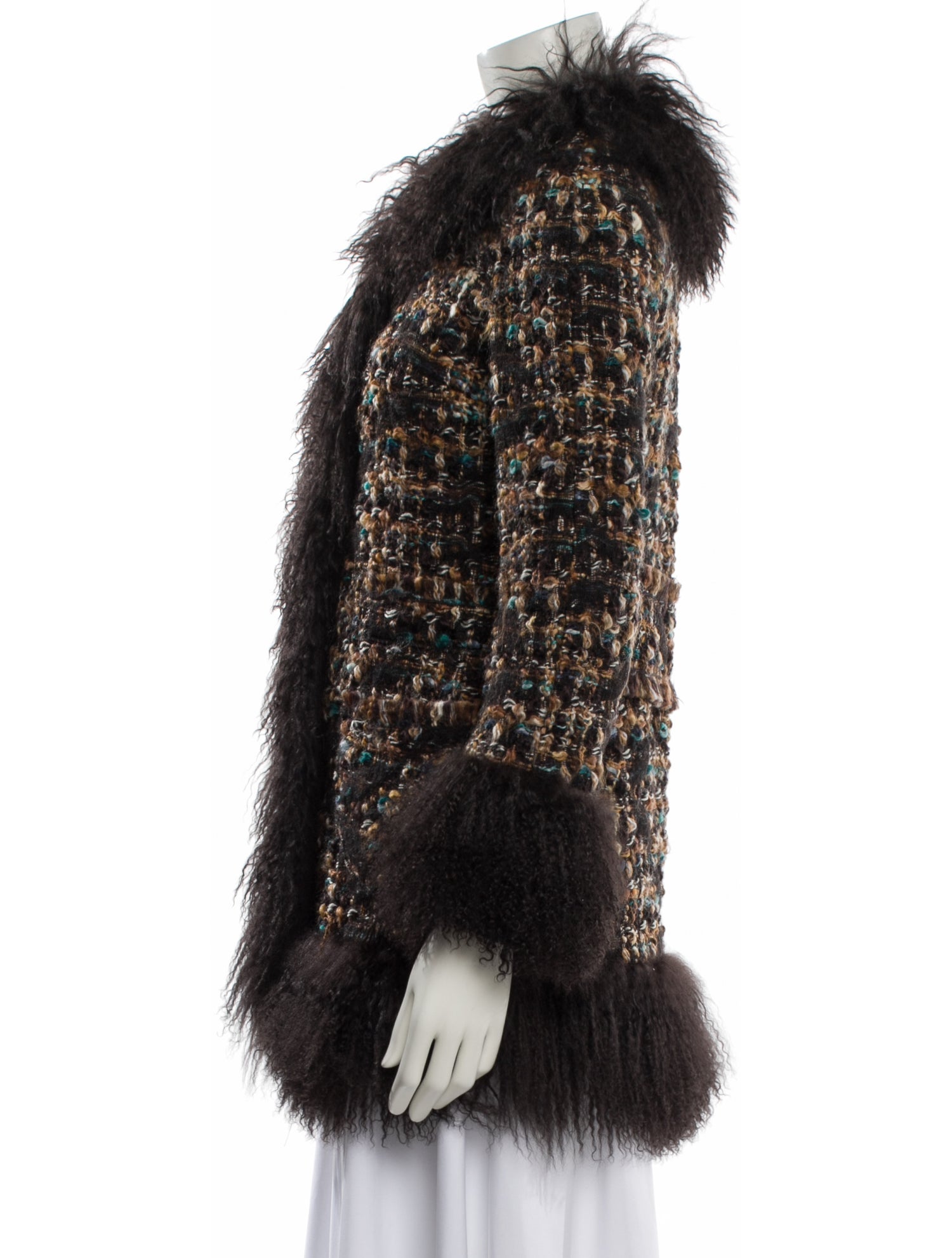 Dolce & Gabbana Virgin Wool Faux Fur Jacket