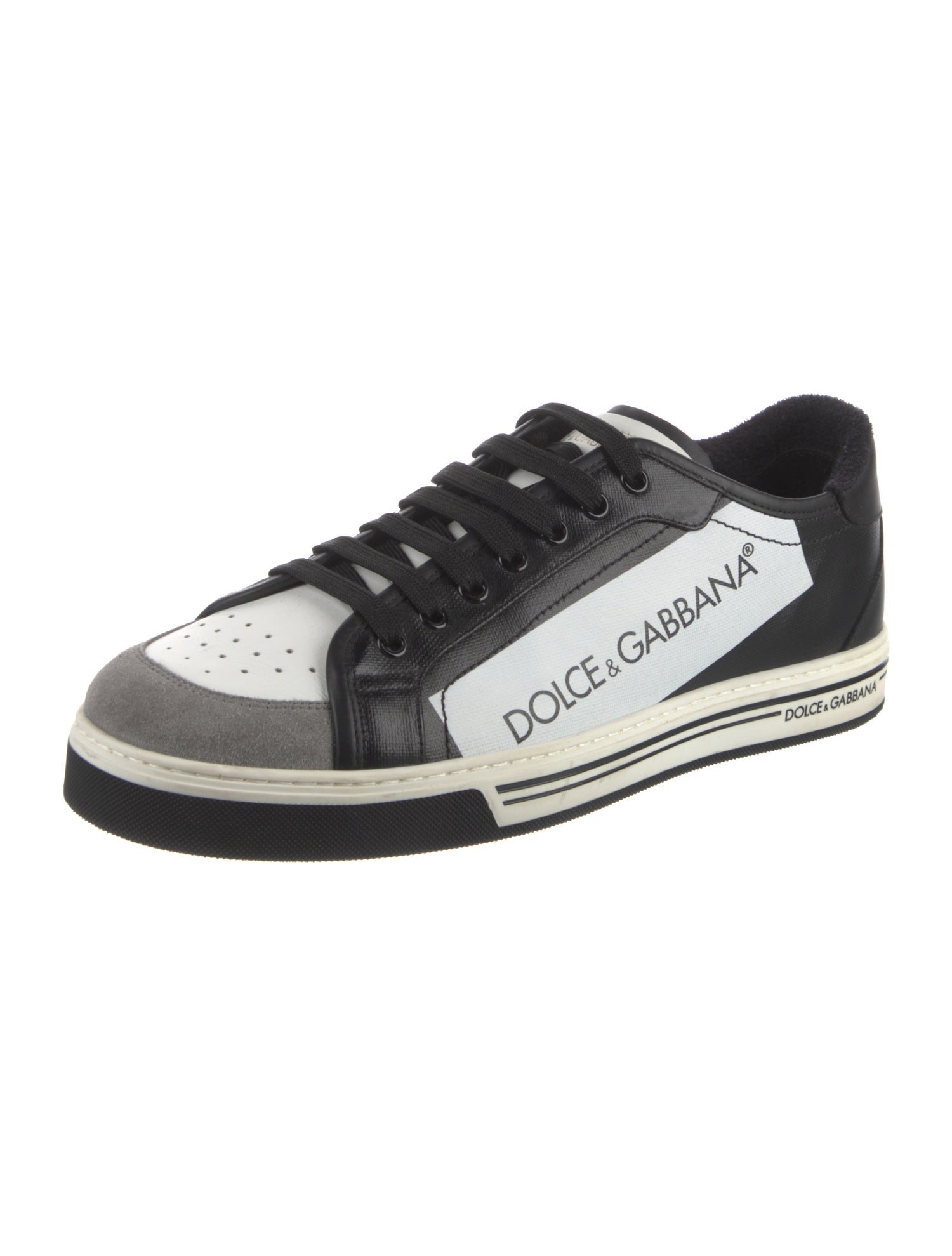 Dolce & Gabbana Leather Graphic Print Sneakers