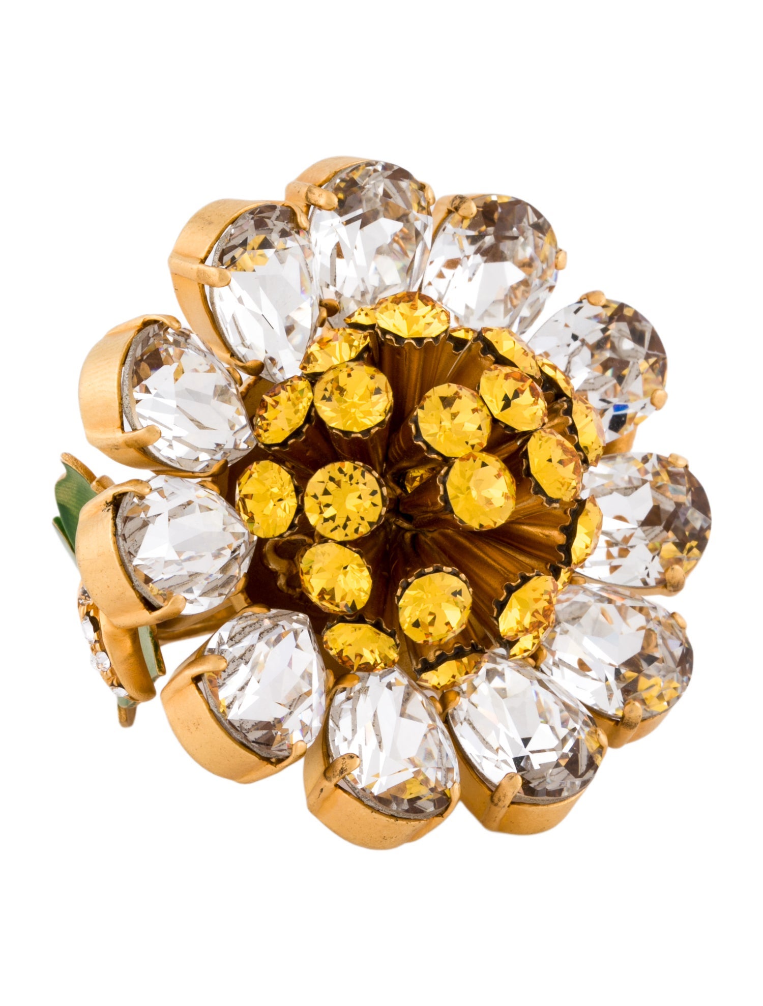 Dolce & Gabbana Crystal Flower Cocktail Ring